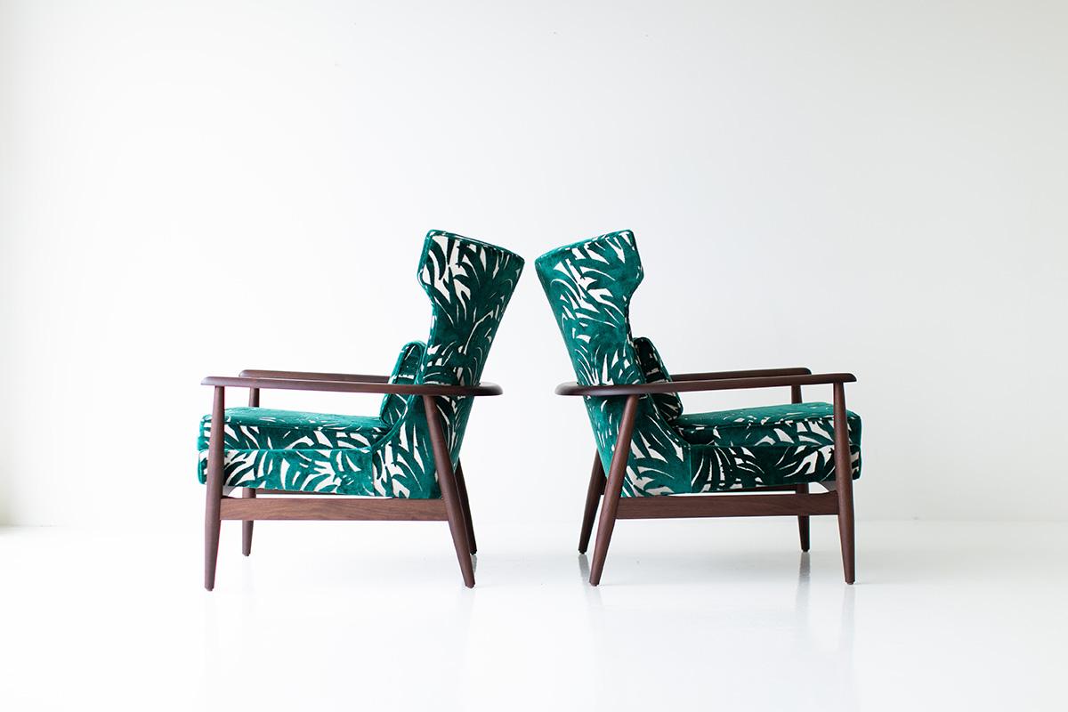 Mid-Century moderno CraftAssociates Sedie da salotto, Peabody Sedie da salotto moderne di metà secolo, Noce in vendita