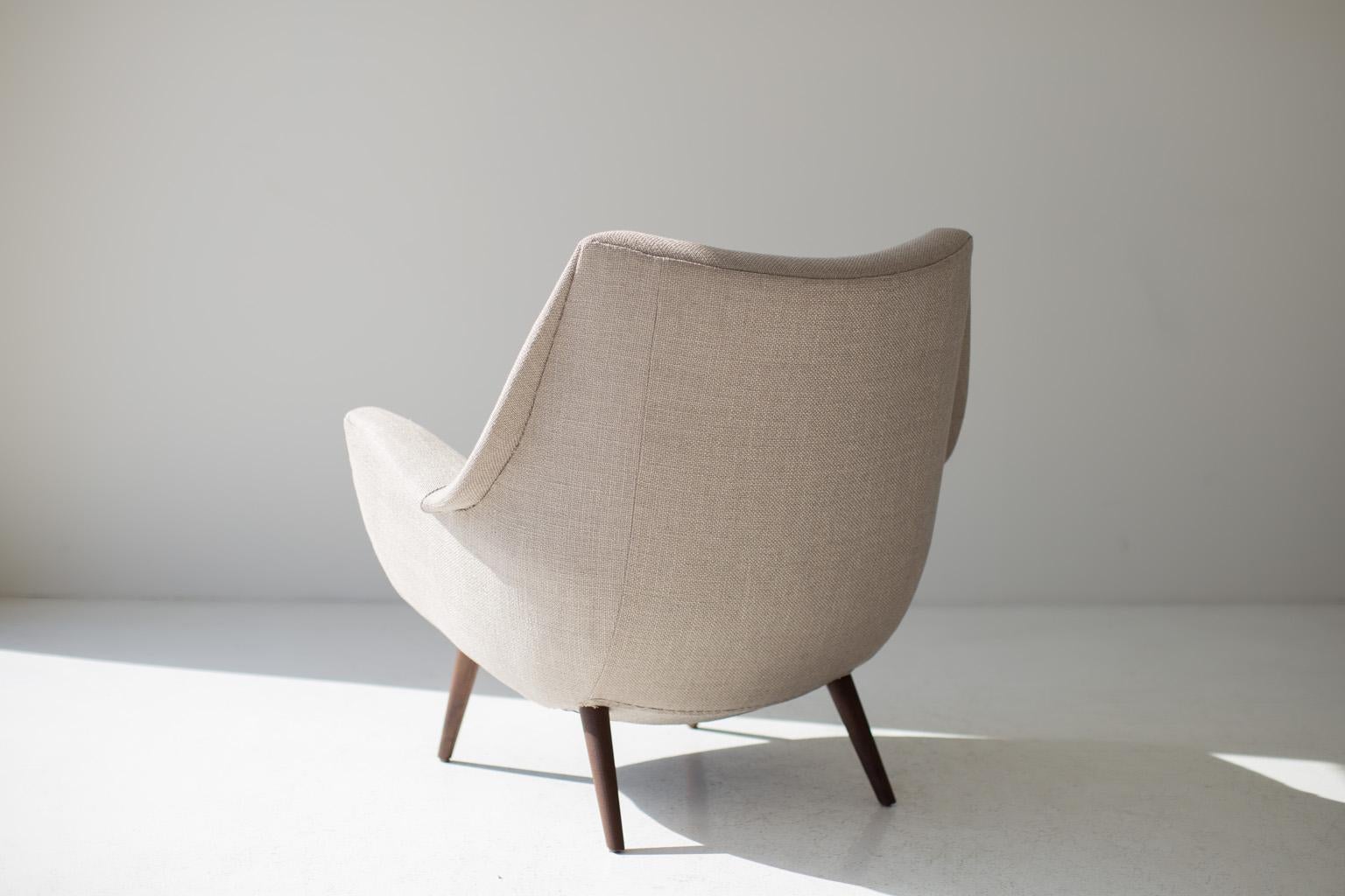 American CraftAssociates Lounge Chair, Peabody Mid Century Modern Lounge Chair, Walnut For Sale