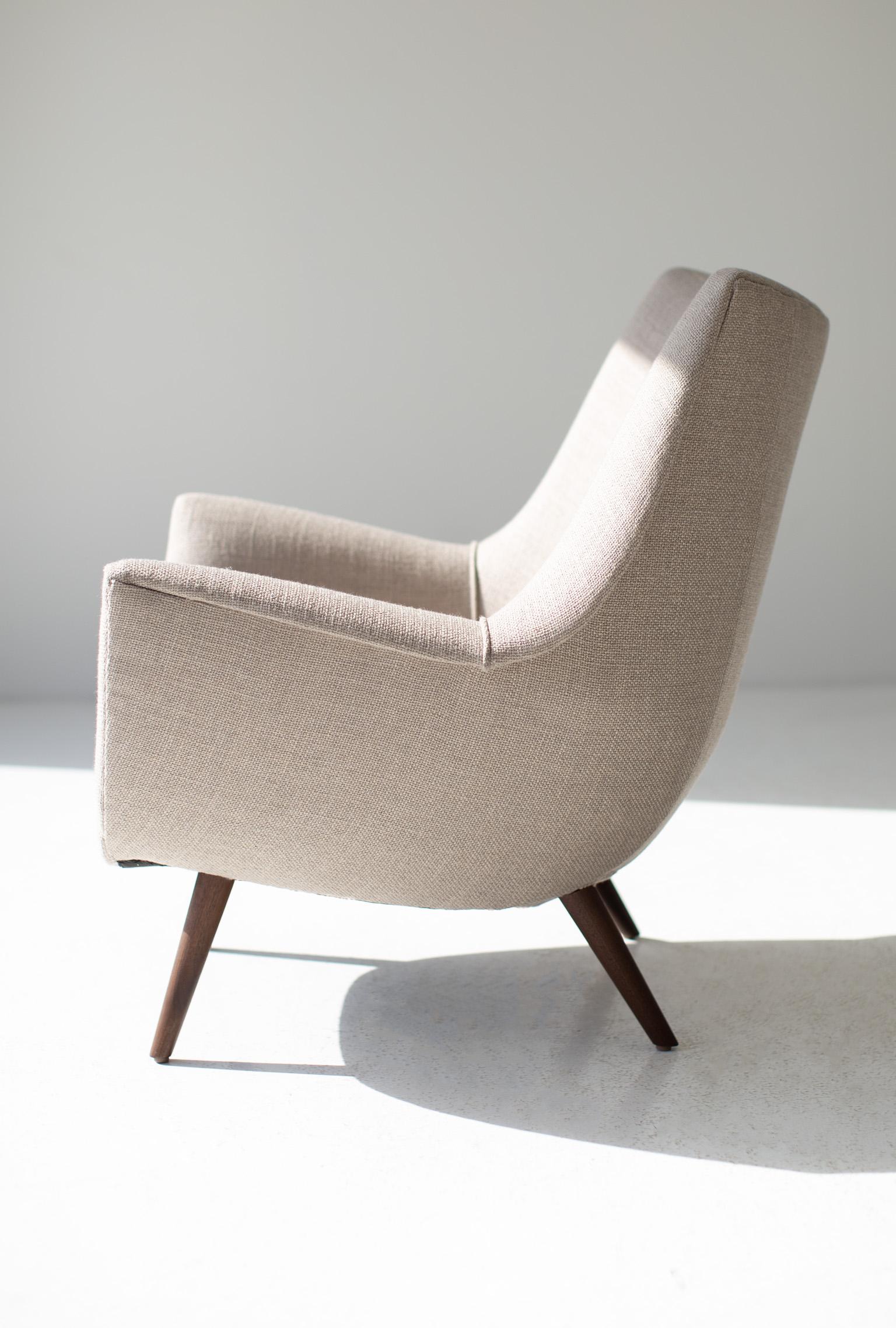 Hand-Crafted CraftAssociates Lounge Chair, Peabody Mid Century Modern Lounge Chair, Walnut For Sale