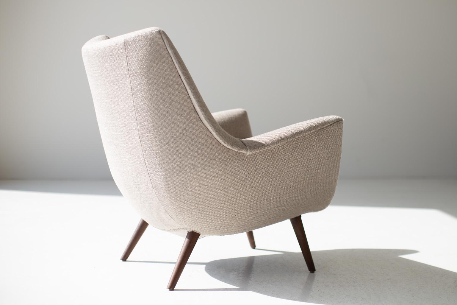 Contemporary CraftAssociates Lounge Chair, Peabody Mid Century Modern Lounge Chair, Walnut For Sale