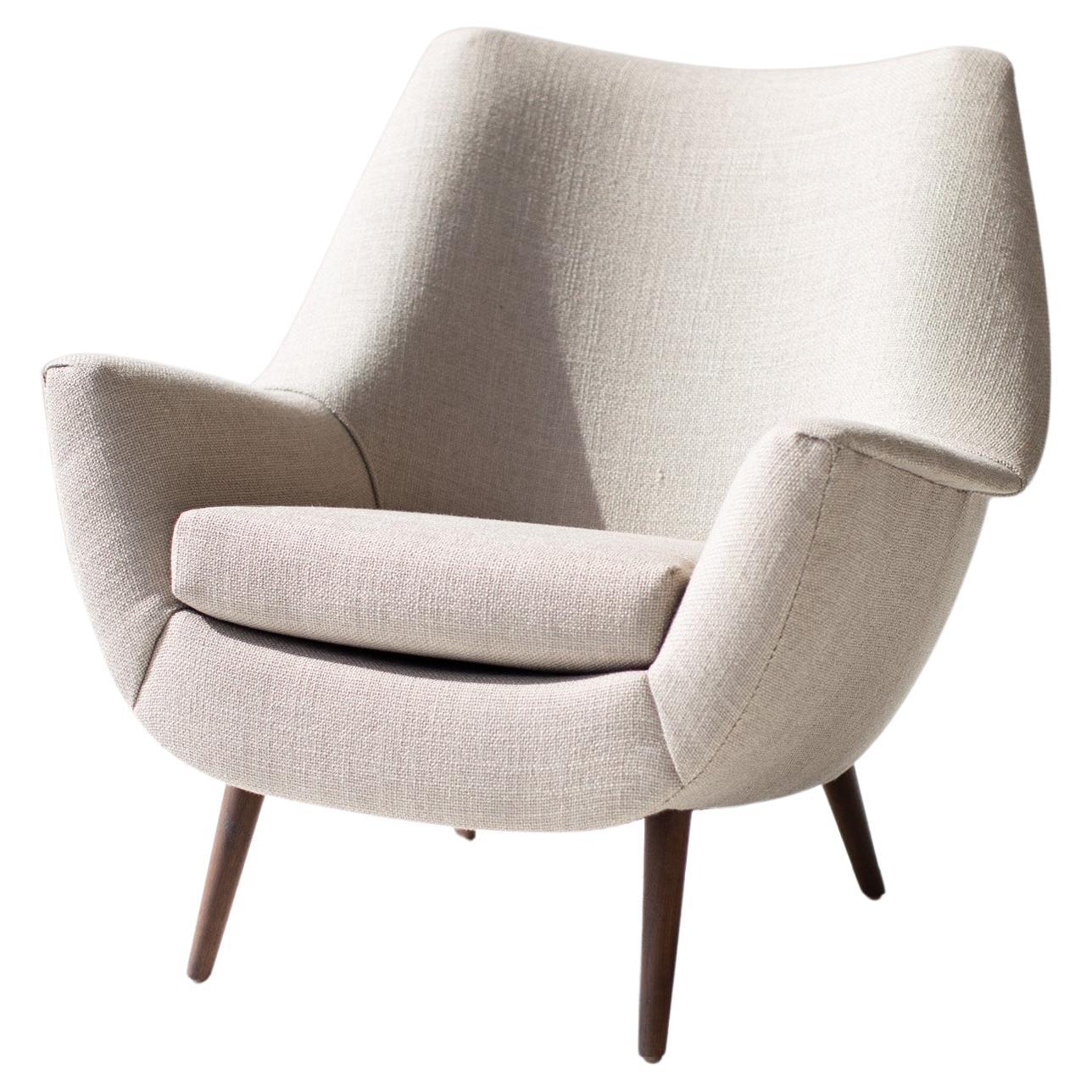 CraftAssociates Sedia da salotto, Peabody Sedia da salotto moderna del medio secolo, noce