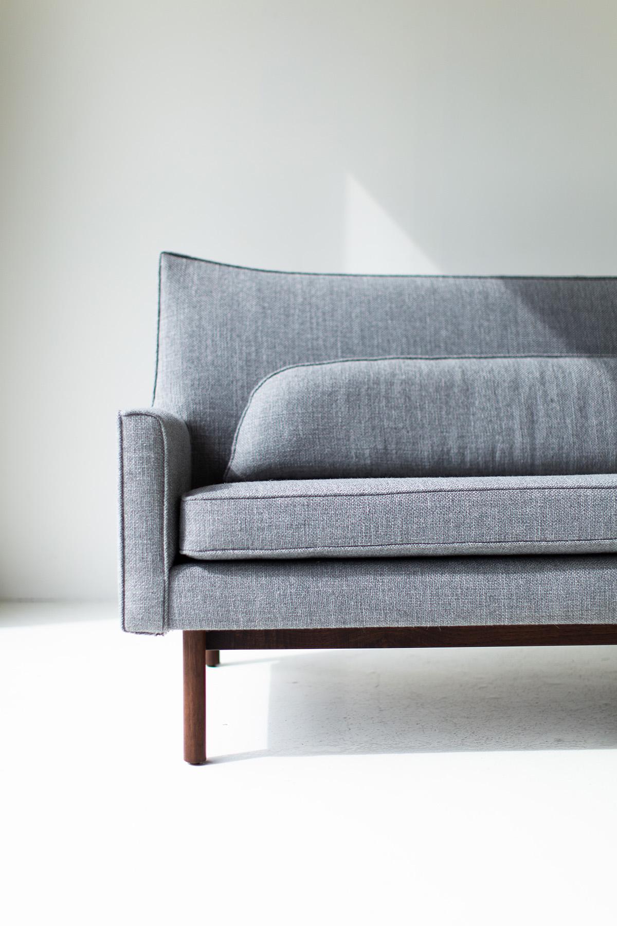 Modern CraftAssociates Sofa, Peabody Bracket Back Sofa, Upholstered  For Sale