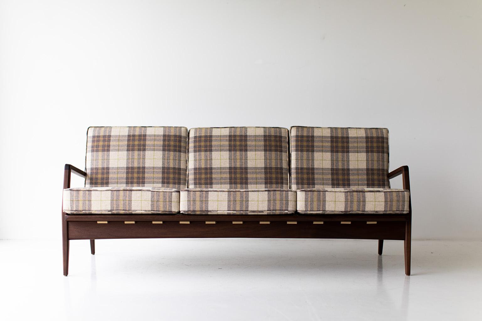 CraftAssociates Sofa, Peabody Danish Modern Sofa, Walnut, Slatted  For Sale 1