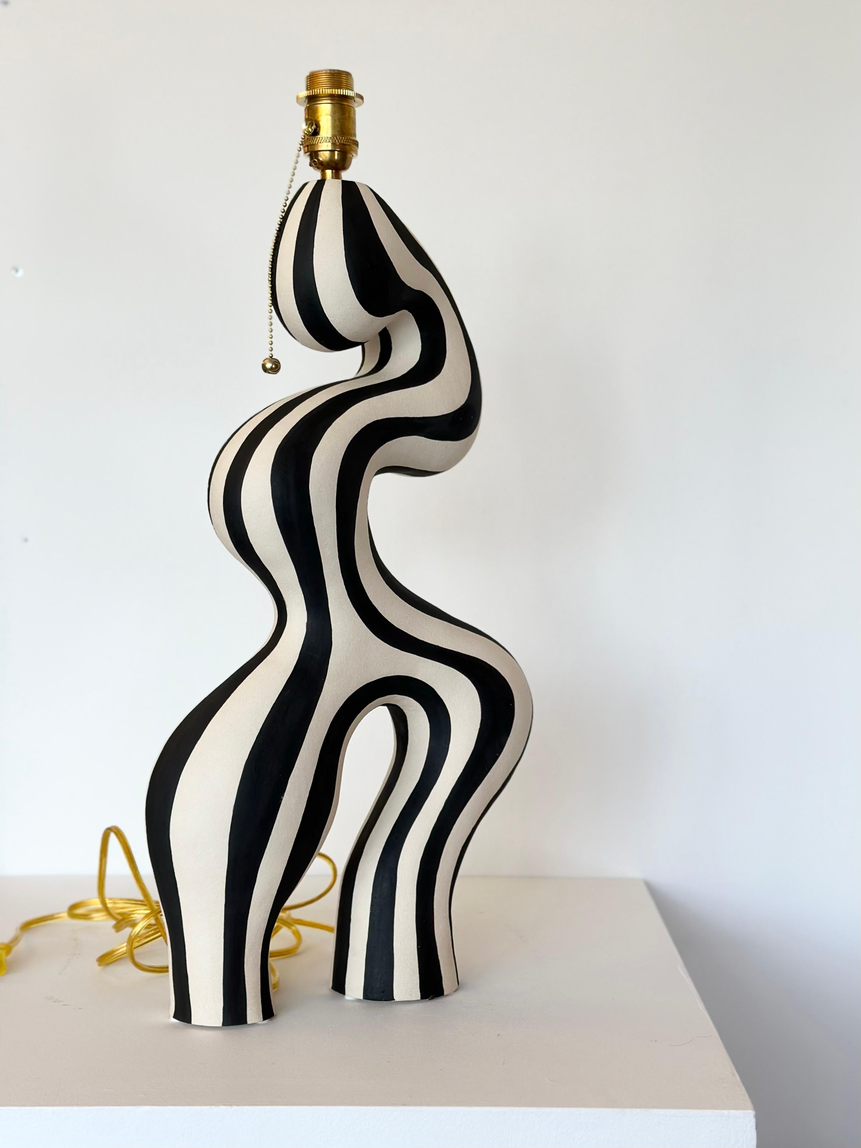 Hand-Crafted Crafted by hand: ceramic table lamp by Norwegian artist Jossolini For Sale