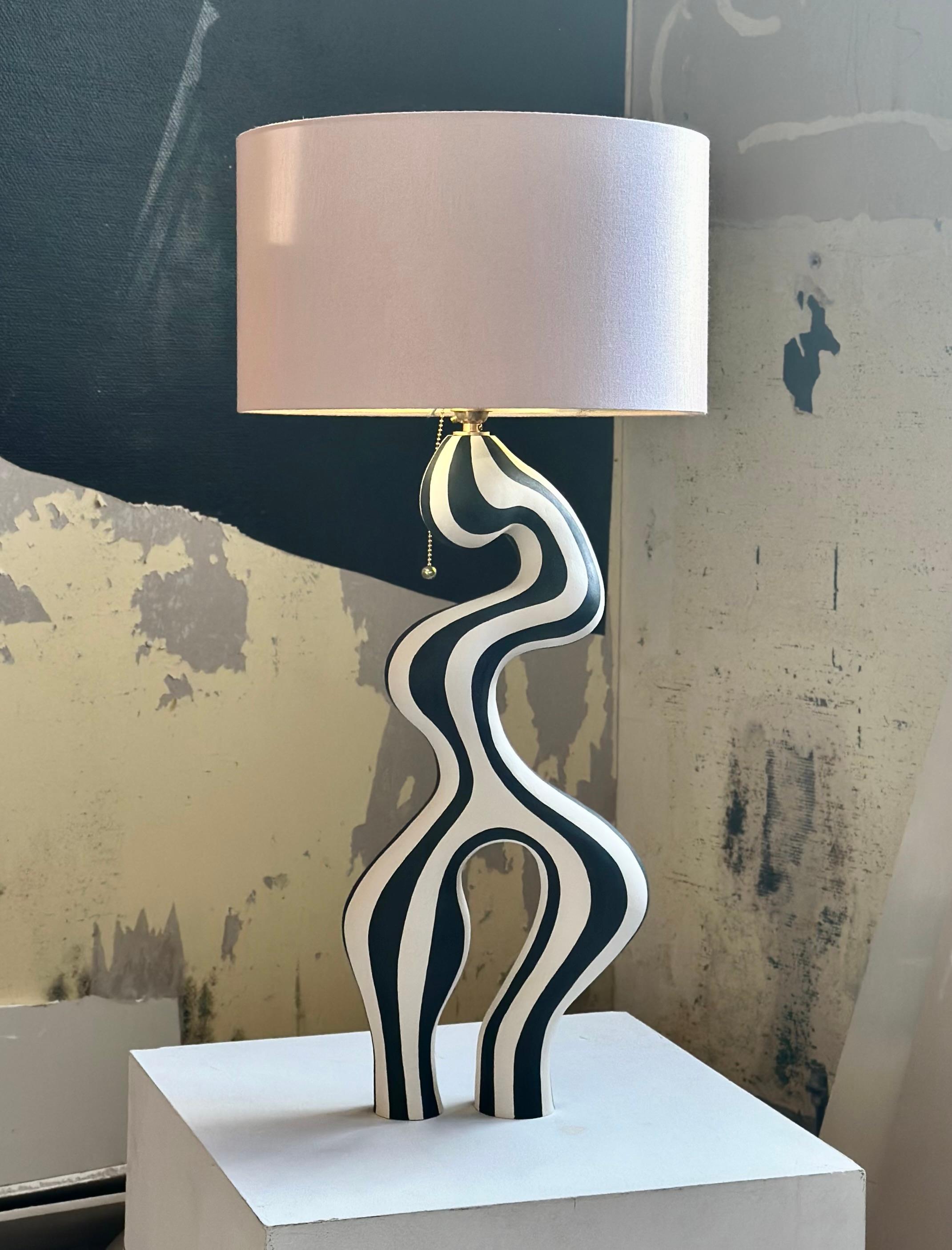 Contemporary Crafted by hand: ceramic table lamp by Norwegian artist Jossolini For Sale