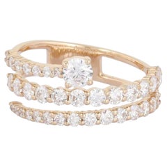 Crafted Diamond 14K (or 18k upon request) Yellow Gold Open Wrap Ring