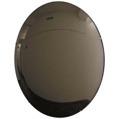 Orbis™ Convex Bronze Tinted Round Frameless Mirror with Brass Clips - Large