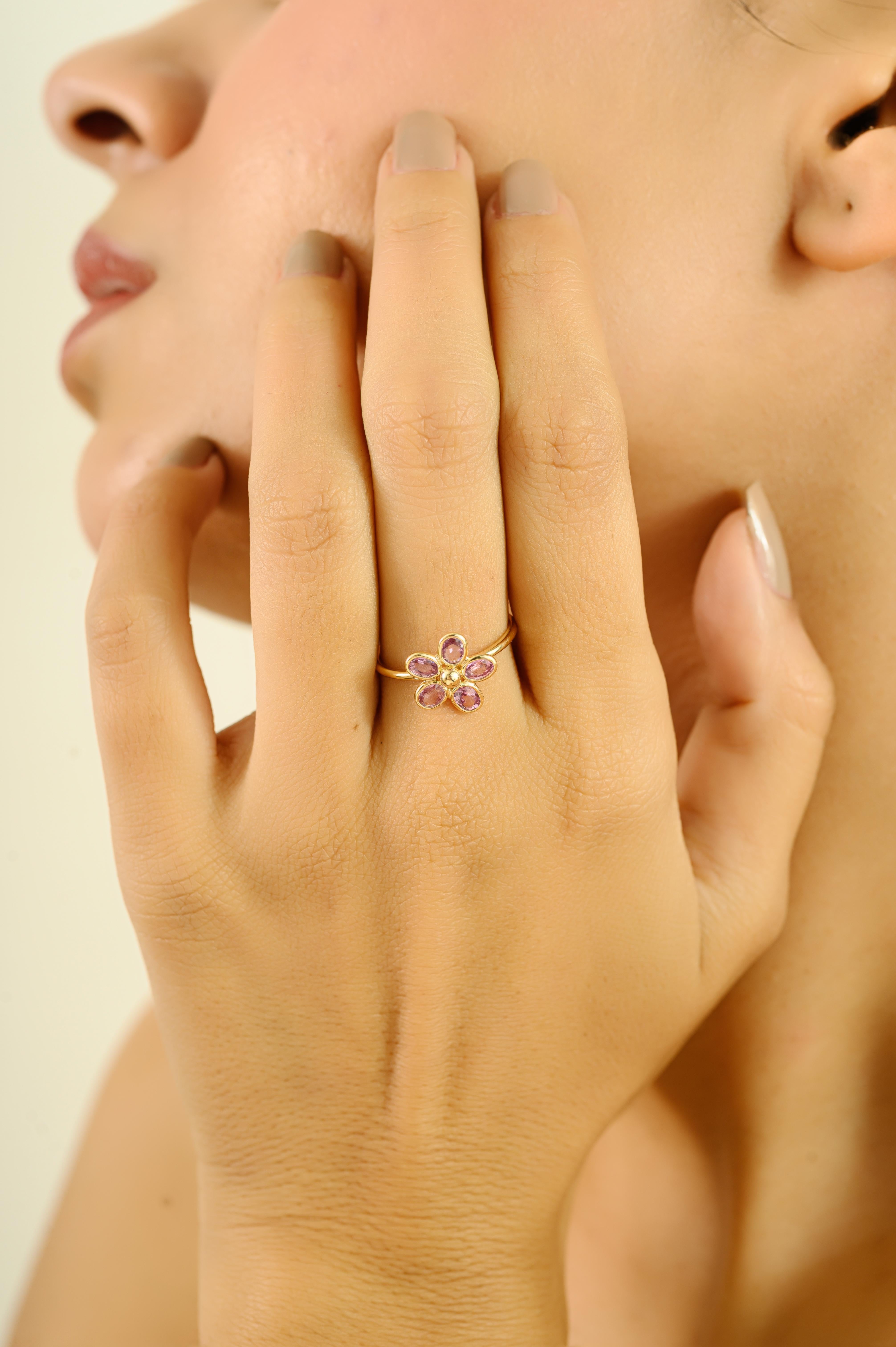 in vendita:  Realizzato in oro giallo 14 carati con zaffiro rosa naturale, anello regalo per le donne 4