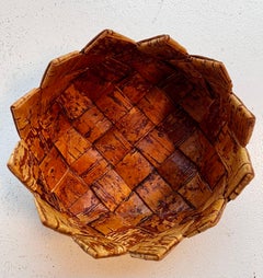 Crafted in Wood: Birch Bark Basket, signed H.L., 1974