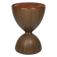 Crafted Leather Body IDA Side Table by Madheke