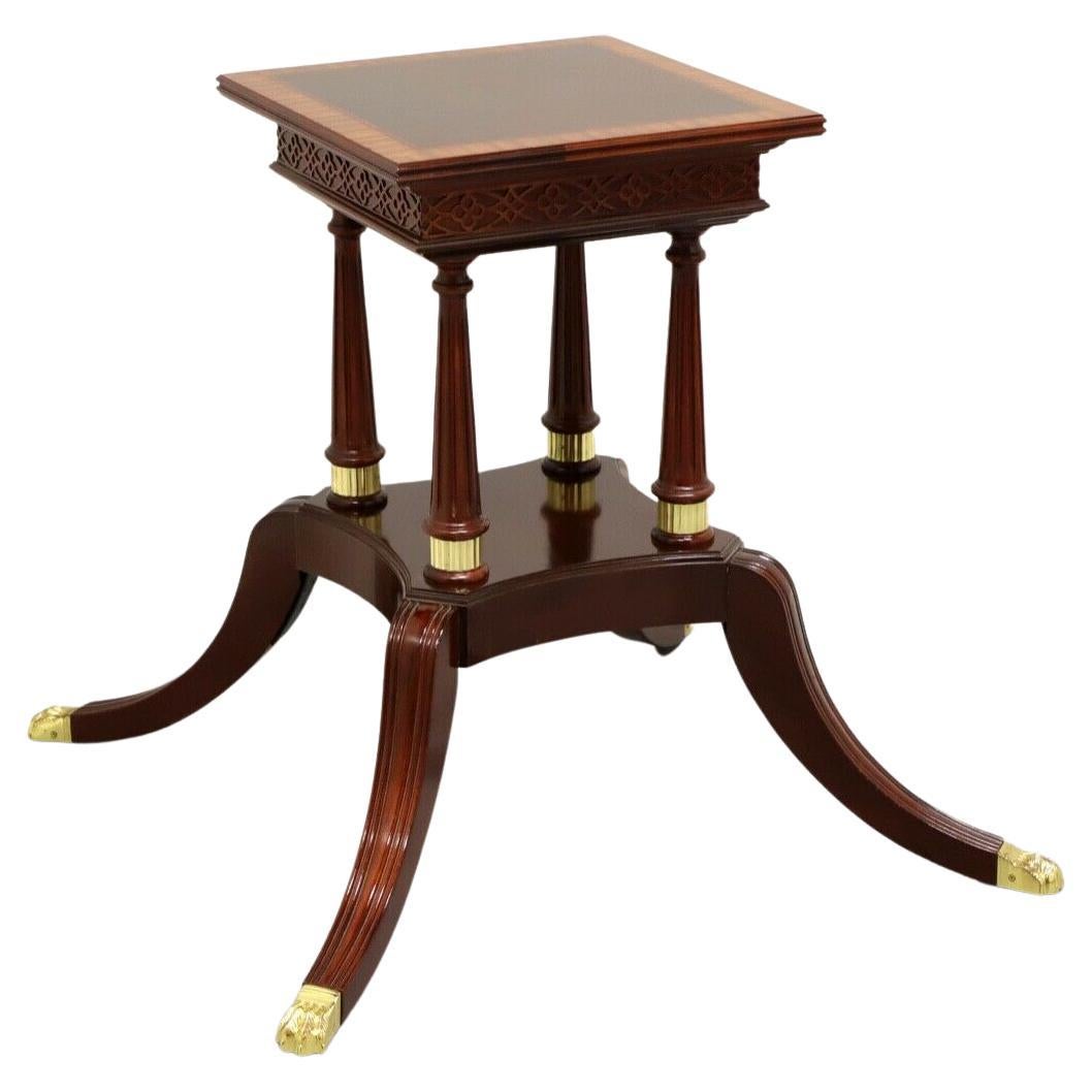 CRAFTIQUE Banded Mahogany Regency Dining Table Birdcage Pedestal Base A