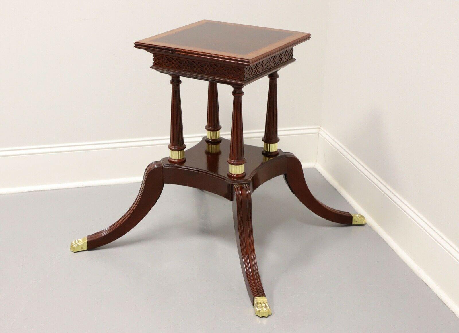 American CRAFTIQUE Banded Mahogany Regency Dining Table Birdcage Pedestal Base B