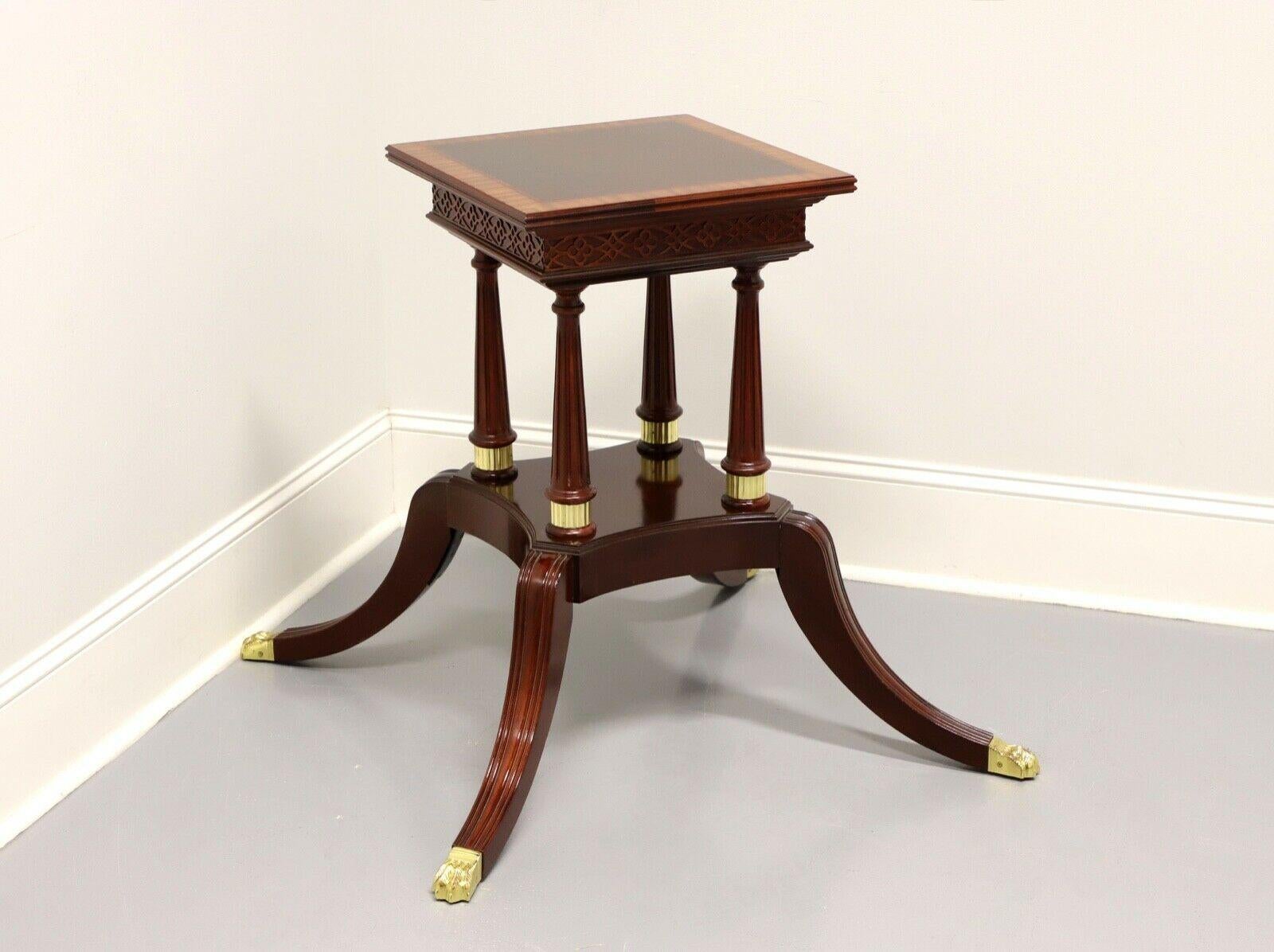 CRAFTIQUE Banded Mahogany Regency Dining Table Birdcage Pedestal Base B 2