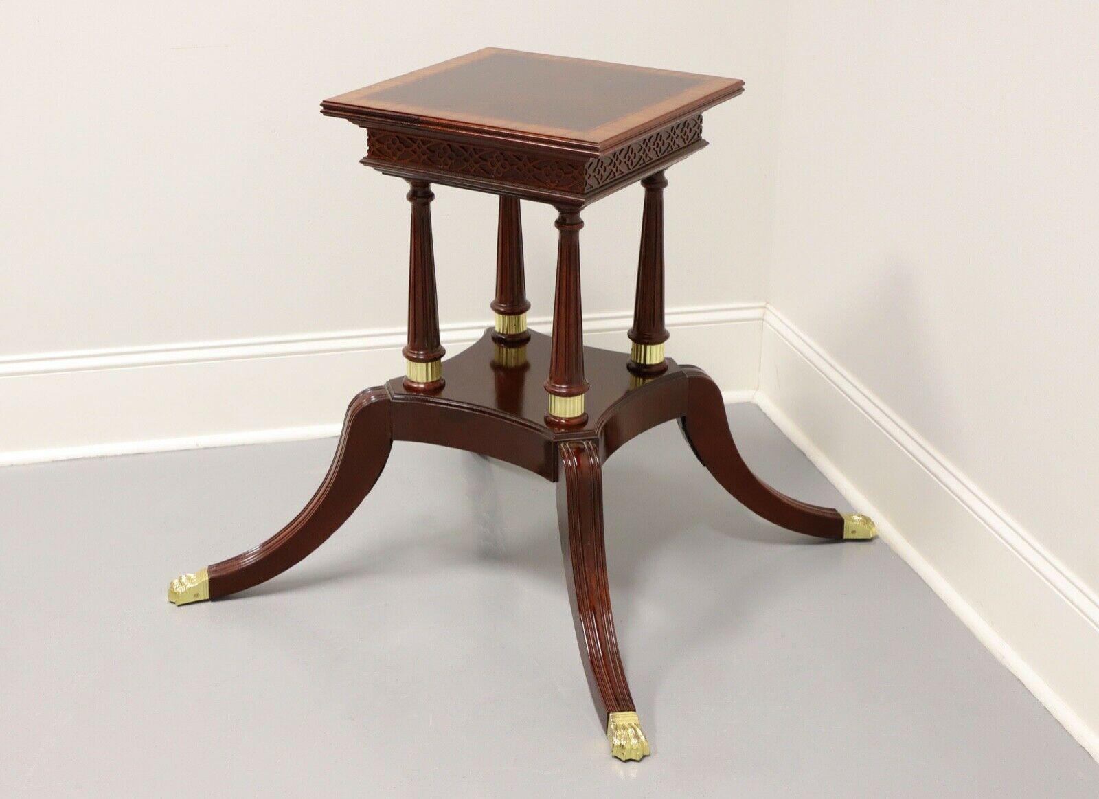 American CRAFTIQUE Banded Mahogany Regency Dining Table Birdcage Pedestal Base A