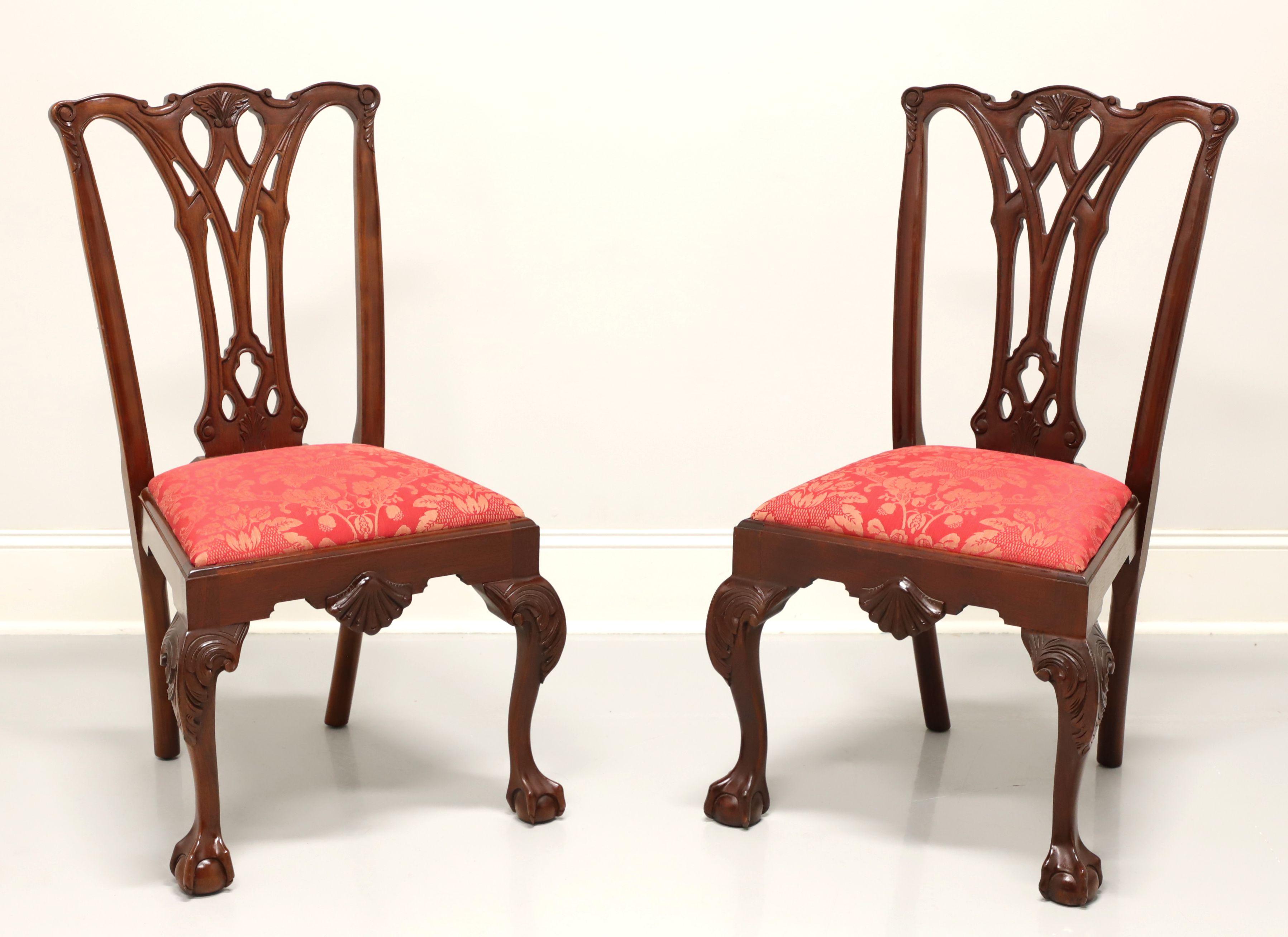 CRAFTIQUE Mahogany Chippendale Ball in Claw Dining Side Chairs - Pair A 3