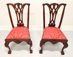 CRAFTIQUE Mahogany Chippendale Ball in Claw Dining Side Chairs - Pair A