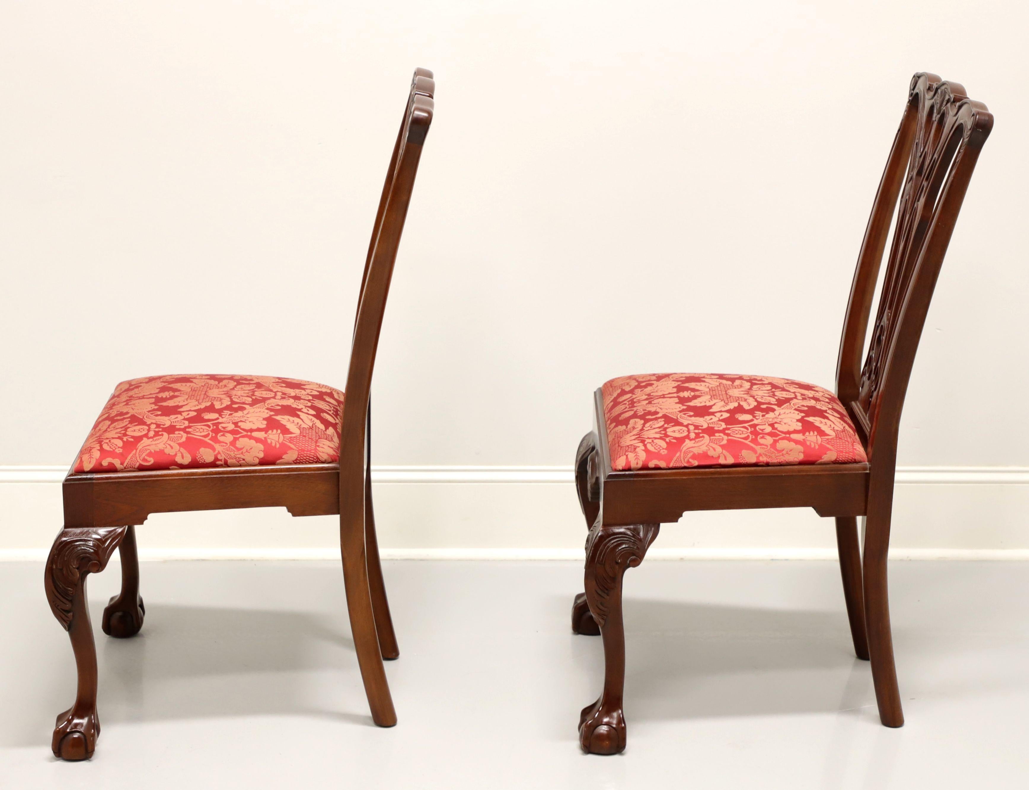 American CRAFTIQUE Mahogany Chippendale Ball in Claw Dining Side Chairs - Pair A