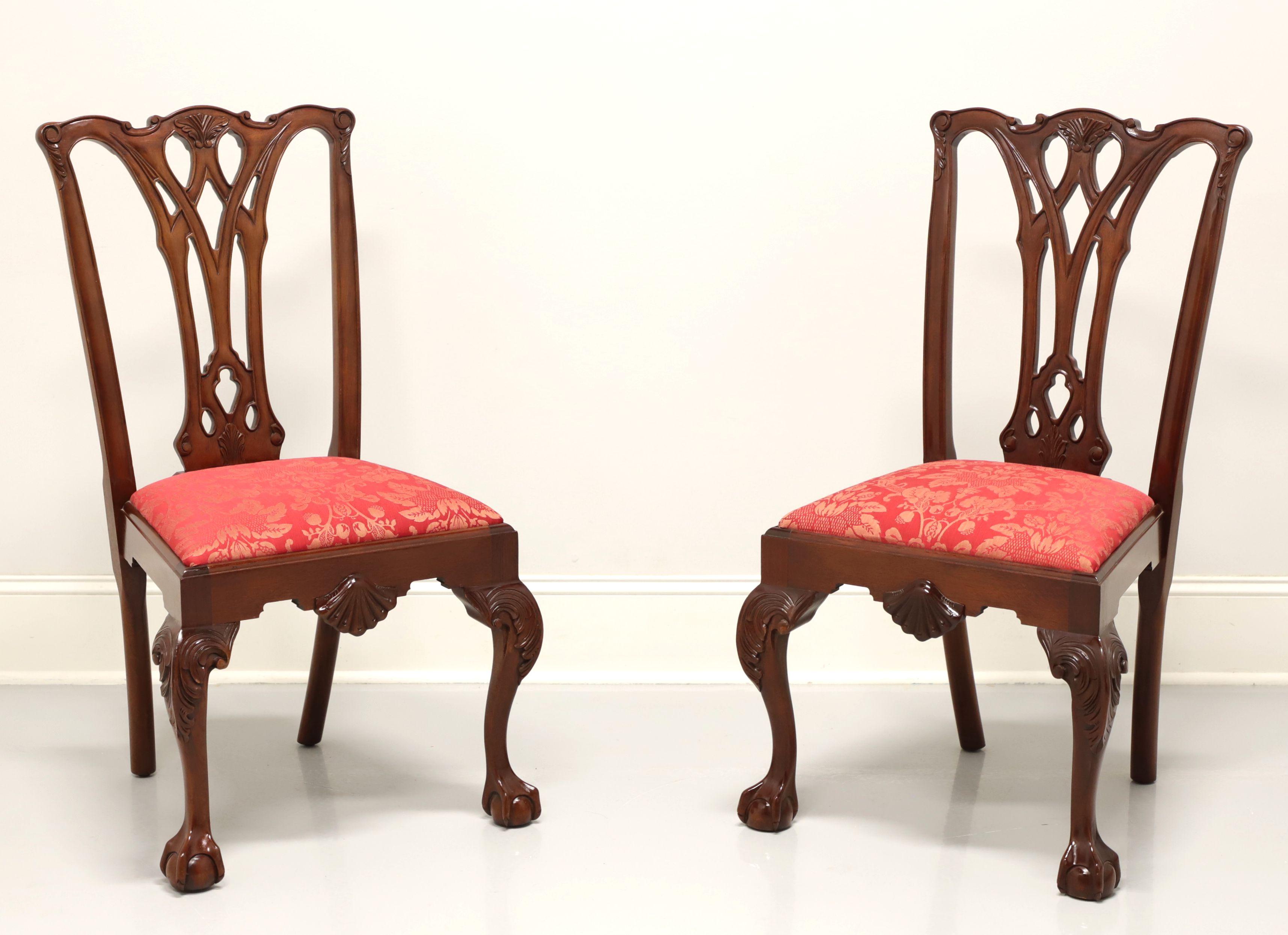 CRAFTIQUE Mahogany Chippendale Ball in Claw Dining Side Chairs - Pair B 5