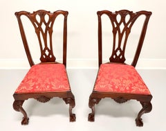 CRAFTIQUE Mahogany Chippendale Ball in Claw Dining Side Chairs - Pair B
