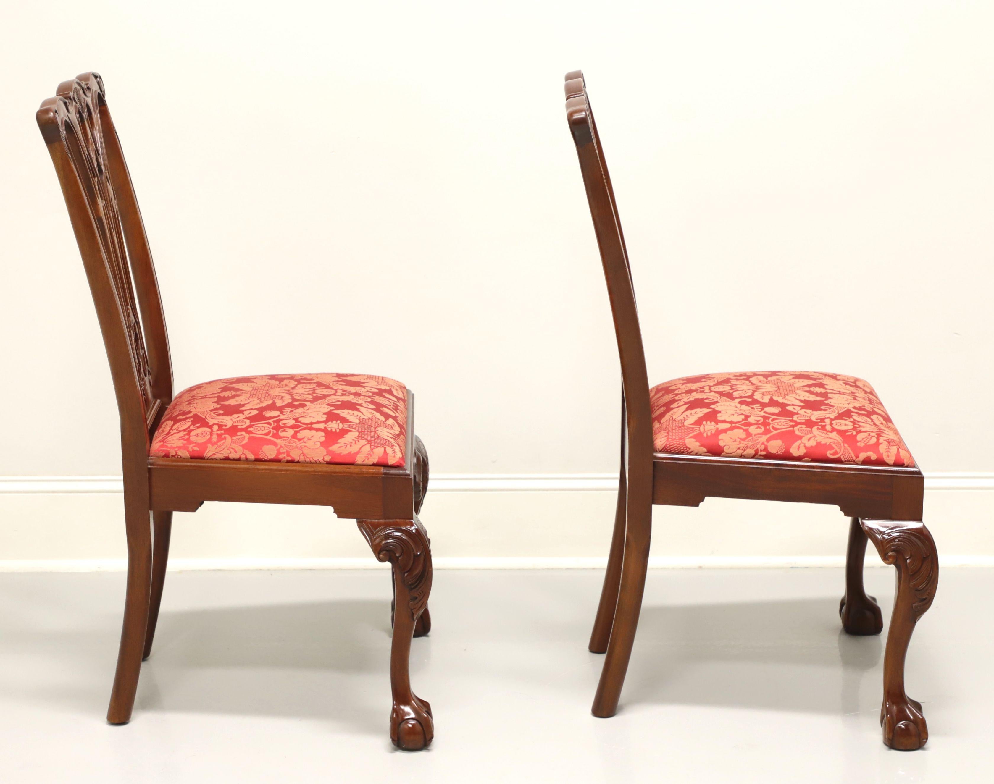American CRAFTIQUE Mahogany Chippendale Ball in Claw Dining Side Chairs - Pair B