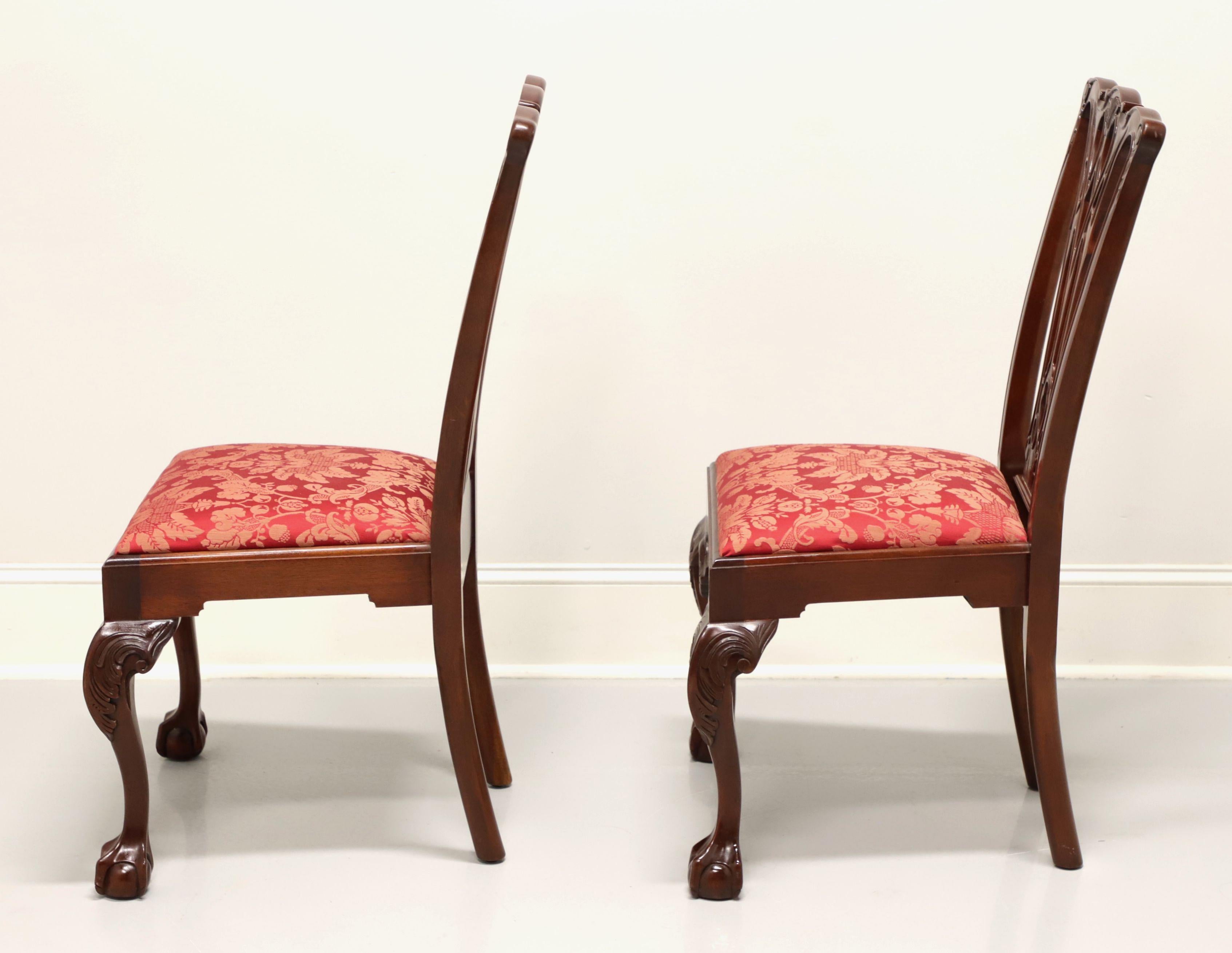 20th Century CRAFTIQUE Mahogany Chippendale Ball in Claw Dining Side Chairs - Pair B