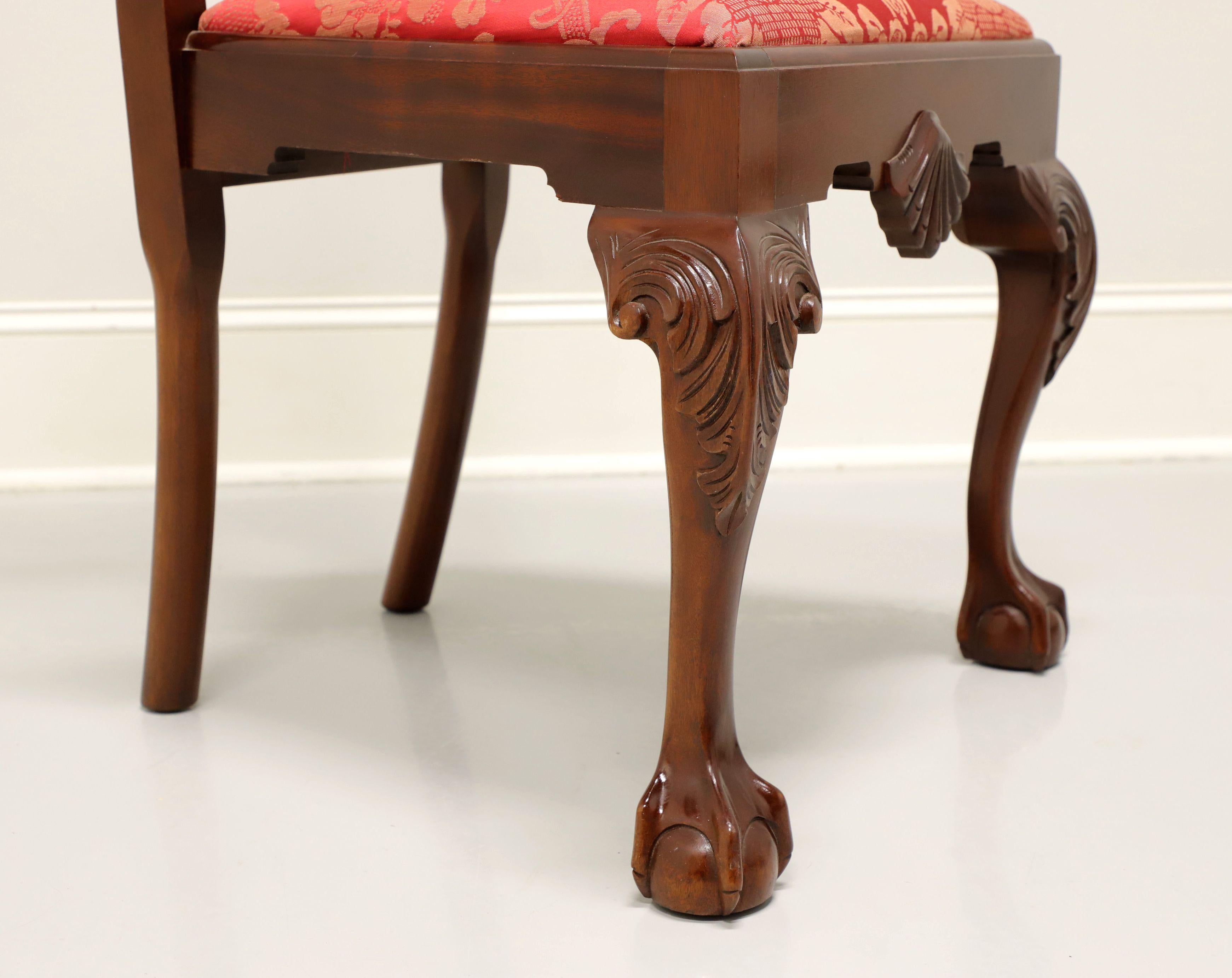 CRAFTIQUE Mahogany Chippendale Ball in Claw Dining Side Chairs - Pair B 2