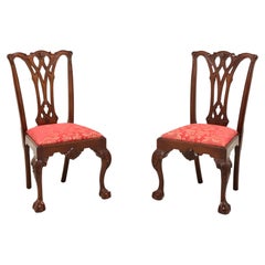 Vintage CRAFTIQUE Mahogany Chippendale Ball in Claw Dining Side Chairs - Pair B