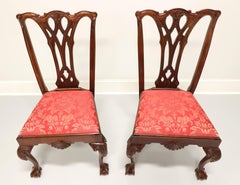 CRAFTIQUE Mahogany Chippendale Ball in Claw Dining Side Chairs - Pair C