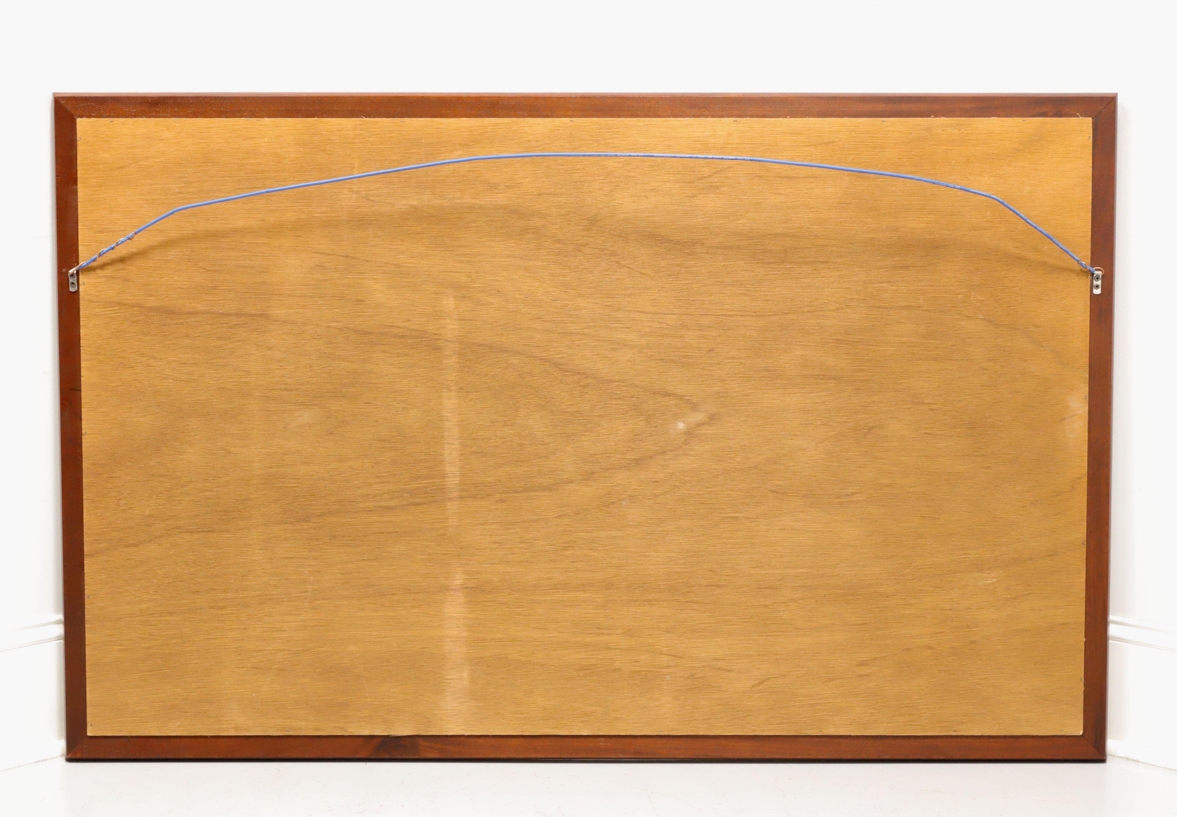 20th Century CRAFTIQUE Mellowax Solid Mahogany Rectangular Beveled Dresser / Wall Mirror