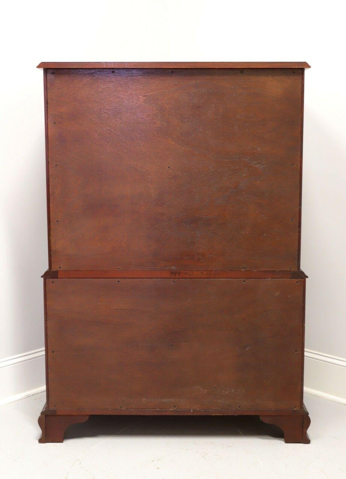 American CRAFTIQUE Solid Mahogany Chippendale Chest on Chest with Ogee Feet A