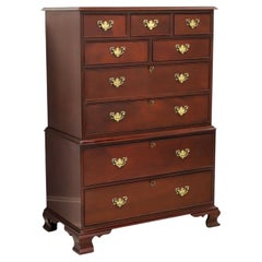 CRAFTIQUE Solid Mahogany Chippendale Chest on Chest with Ogee Feet A