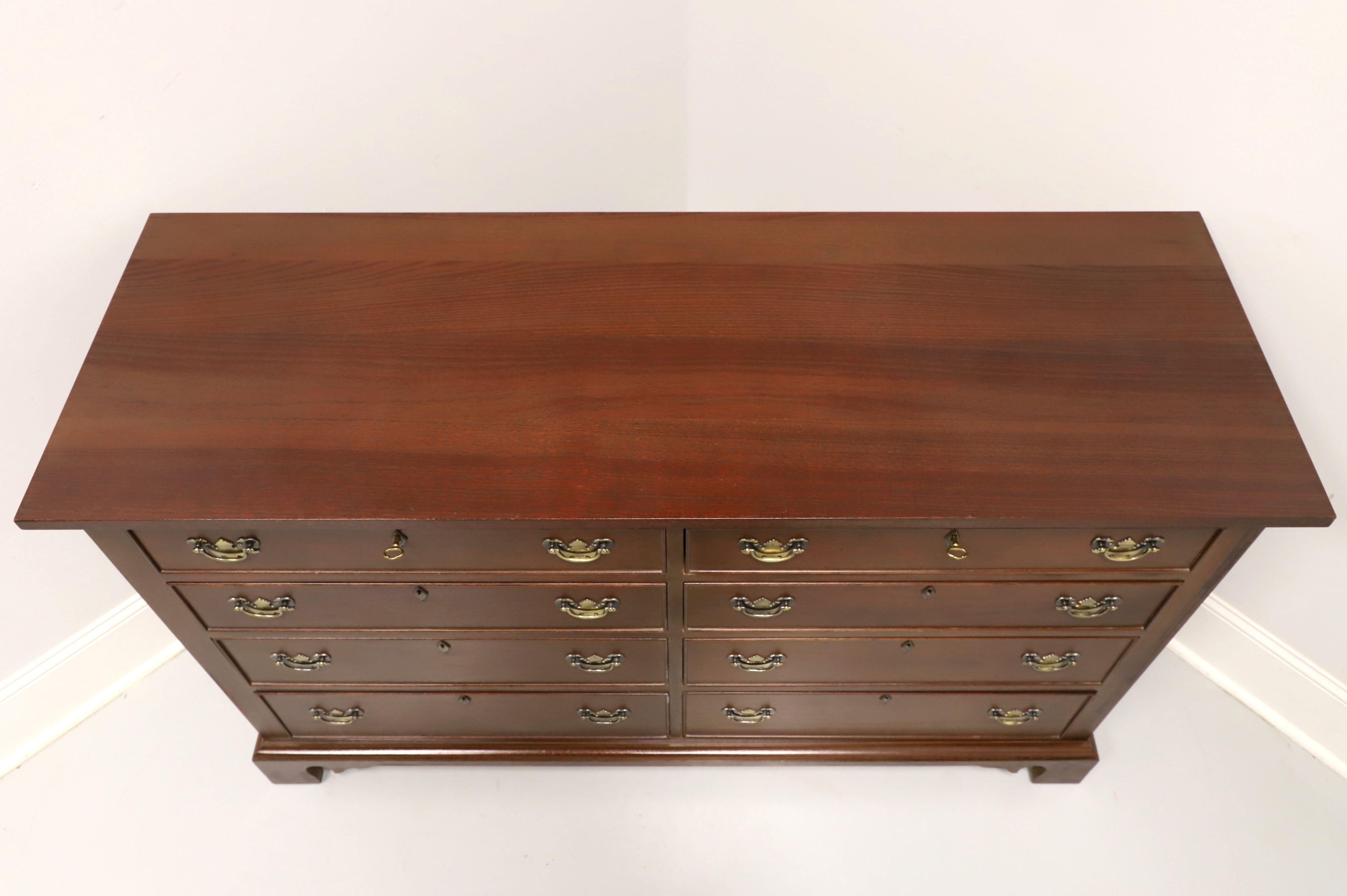20th Century CRAFTIQUE Solid Mahogany Chippendale Double Dresser