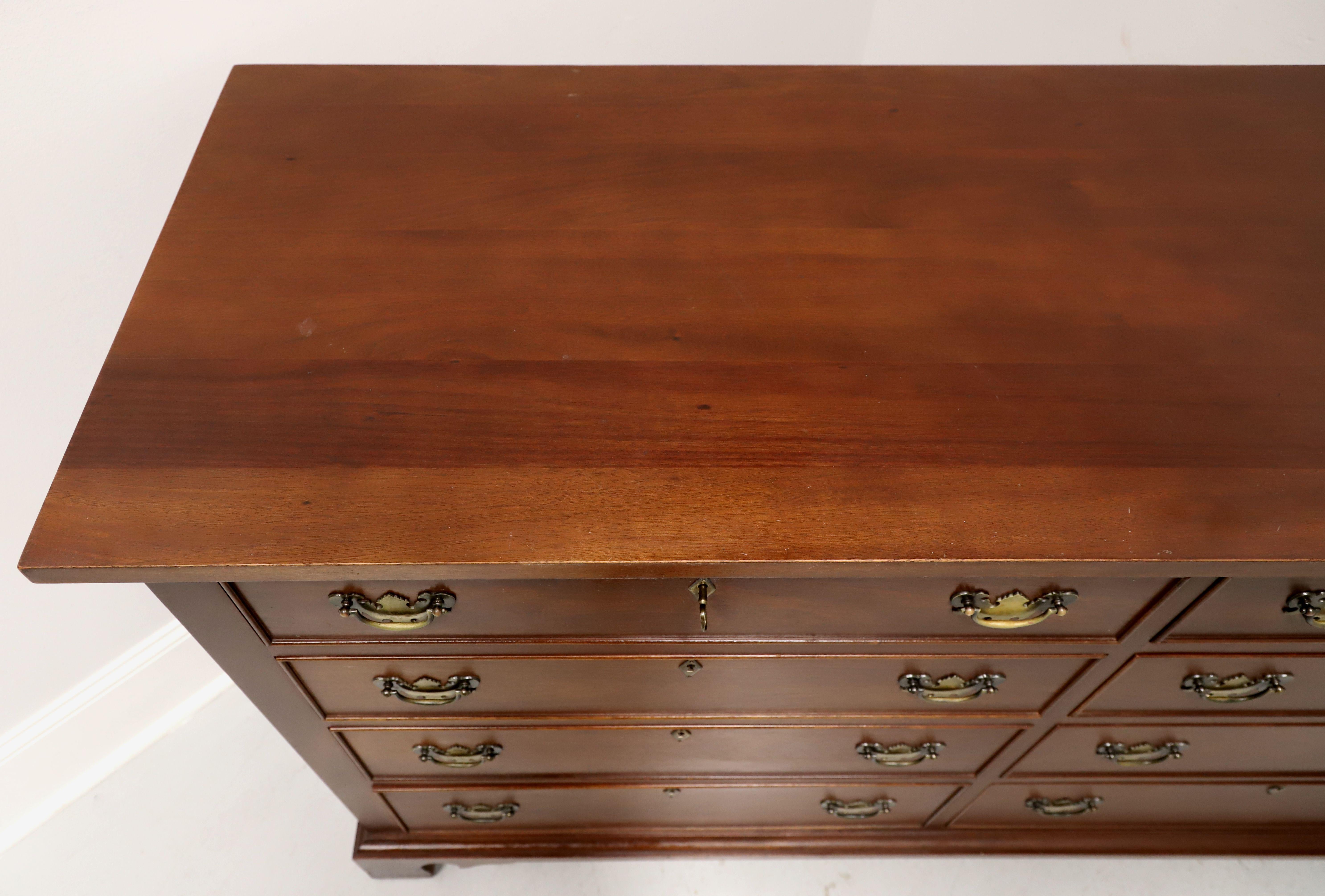 Brass CRAFTIQUE Solid Mahogany Chippendale Double Dresser