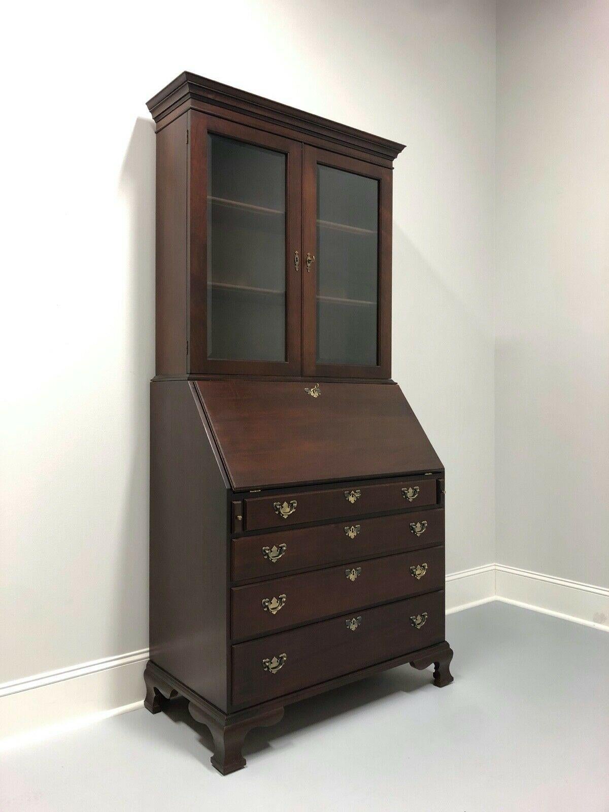 CRAFTIQUE Solid Mahogany Chippendale Secretary with Bookcase 10