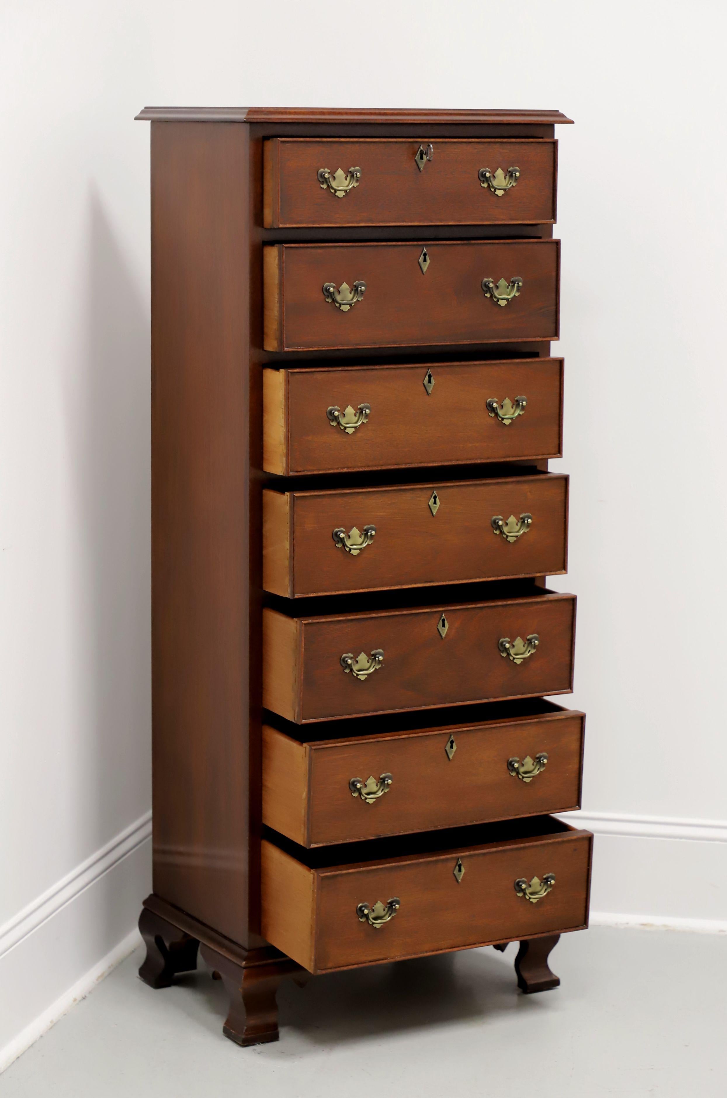 20th Century CRAFTIQUE Solid Mahogany Chippendale Semainier Lingerie Chest with Ogee Feet For Sale