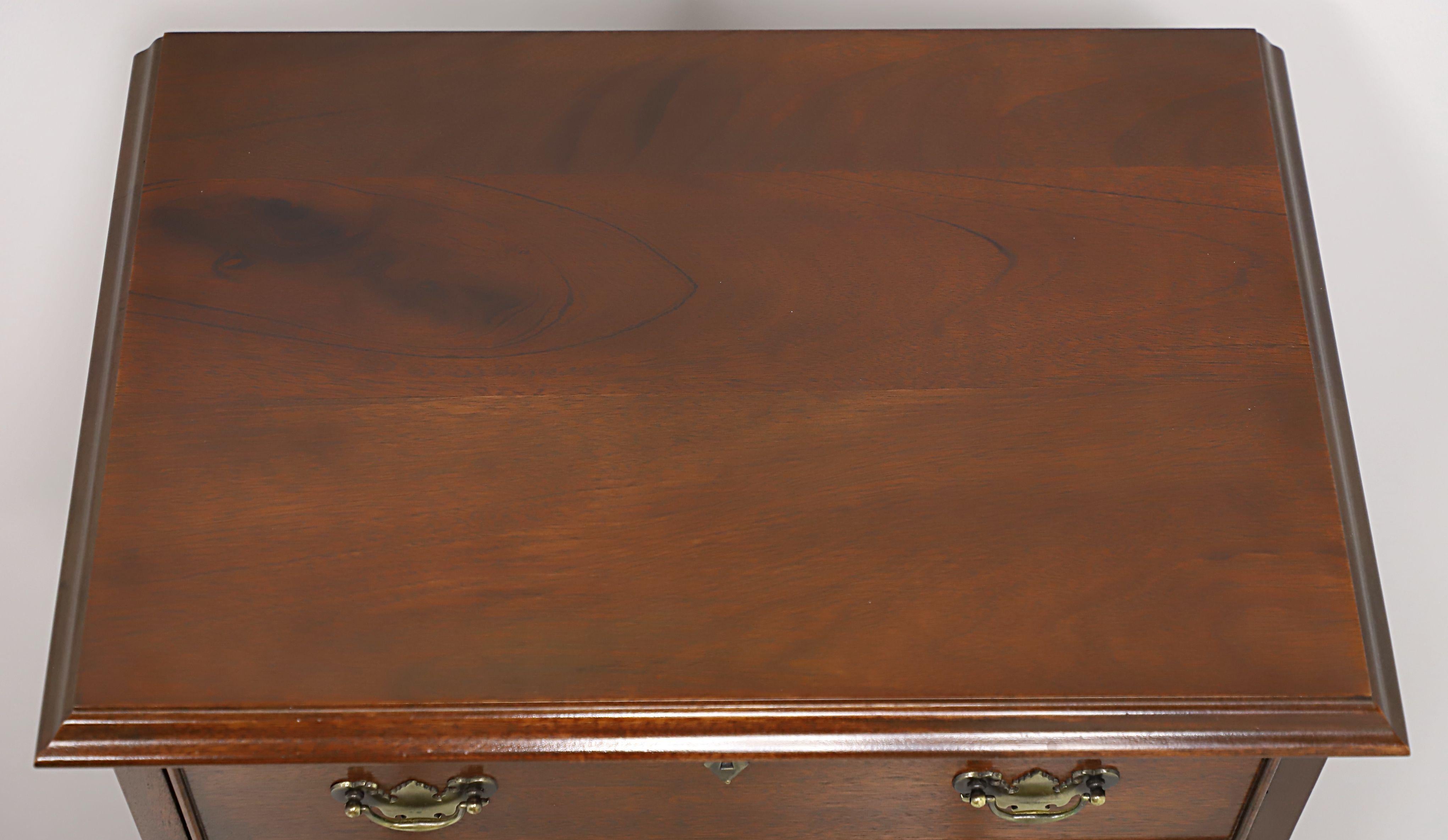 Brass CRAFTIQUE Solid Mahogany Chippendale Semainier Lingerie Chest with Ogee Feet For Sale