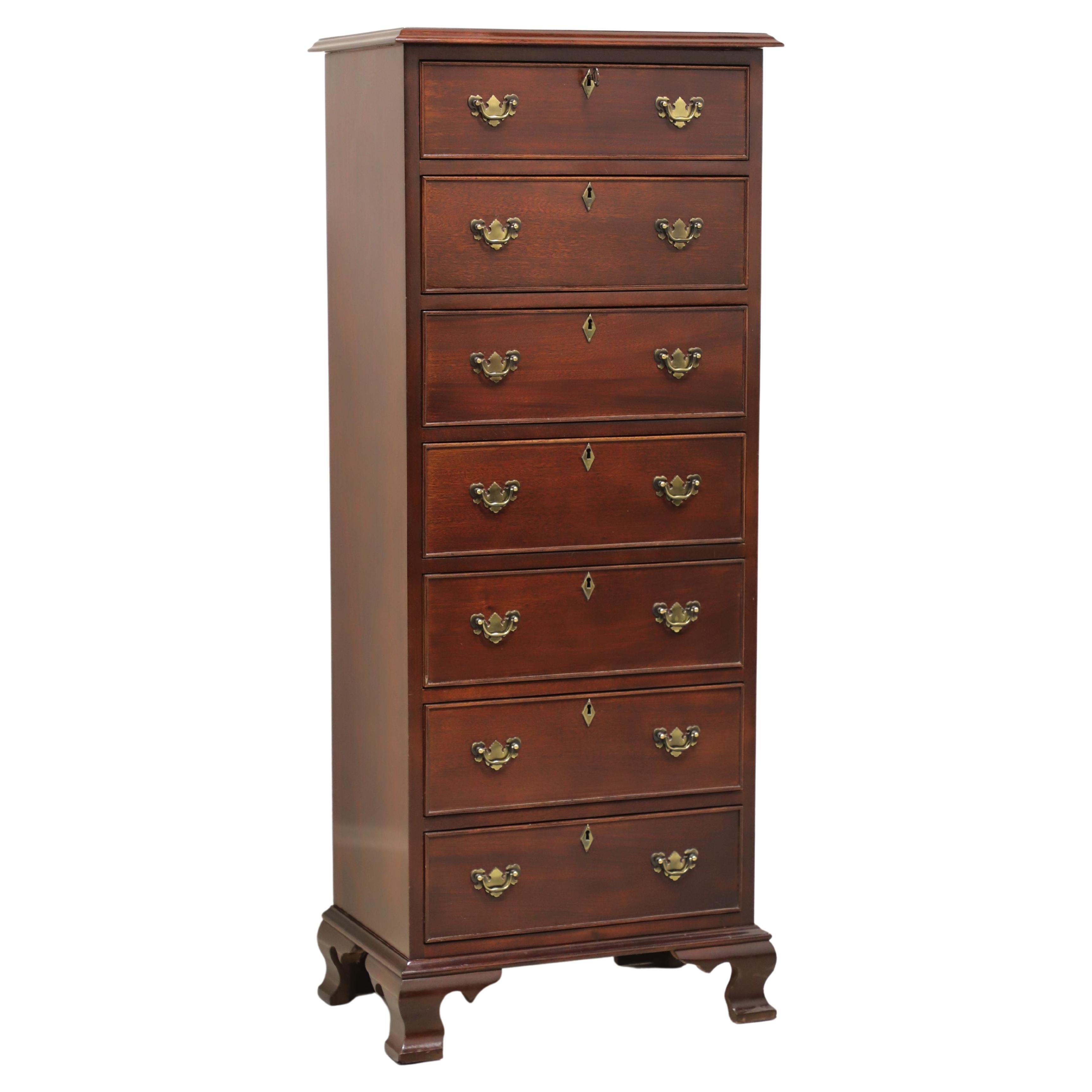 CRAFTIQUE Solid Mahogany Chippendale Semainier Lingerie Chest with Ogee Feet