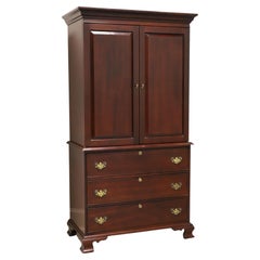 Used CRAFTIQUE Solid Mahogany Chippendale Style Armoire / Linen Press