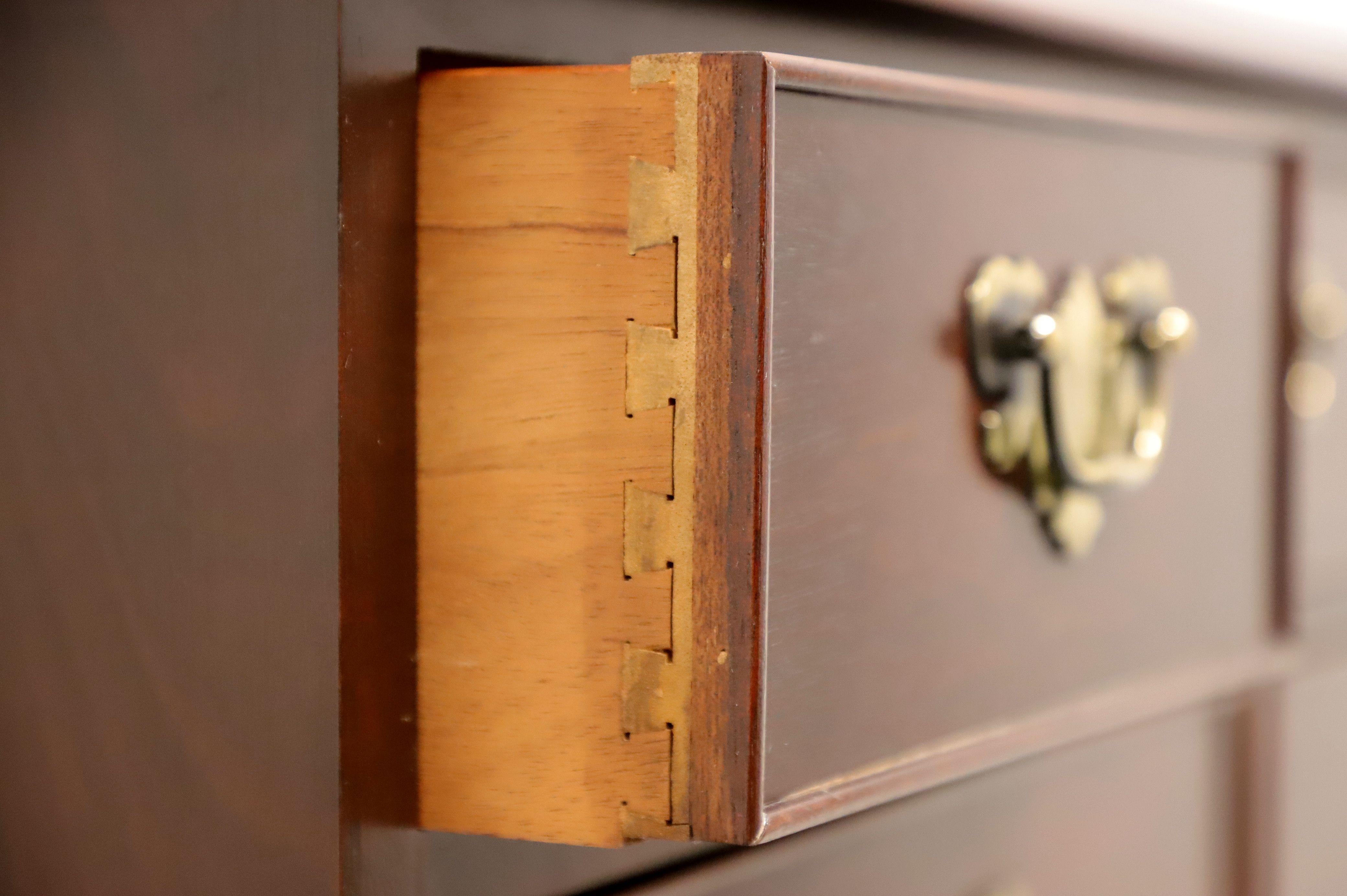 CRAFTIQUE Solid Mahogany Chippendale Style Chest on Chest with Ogee Feet - A 4