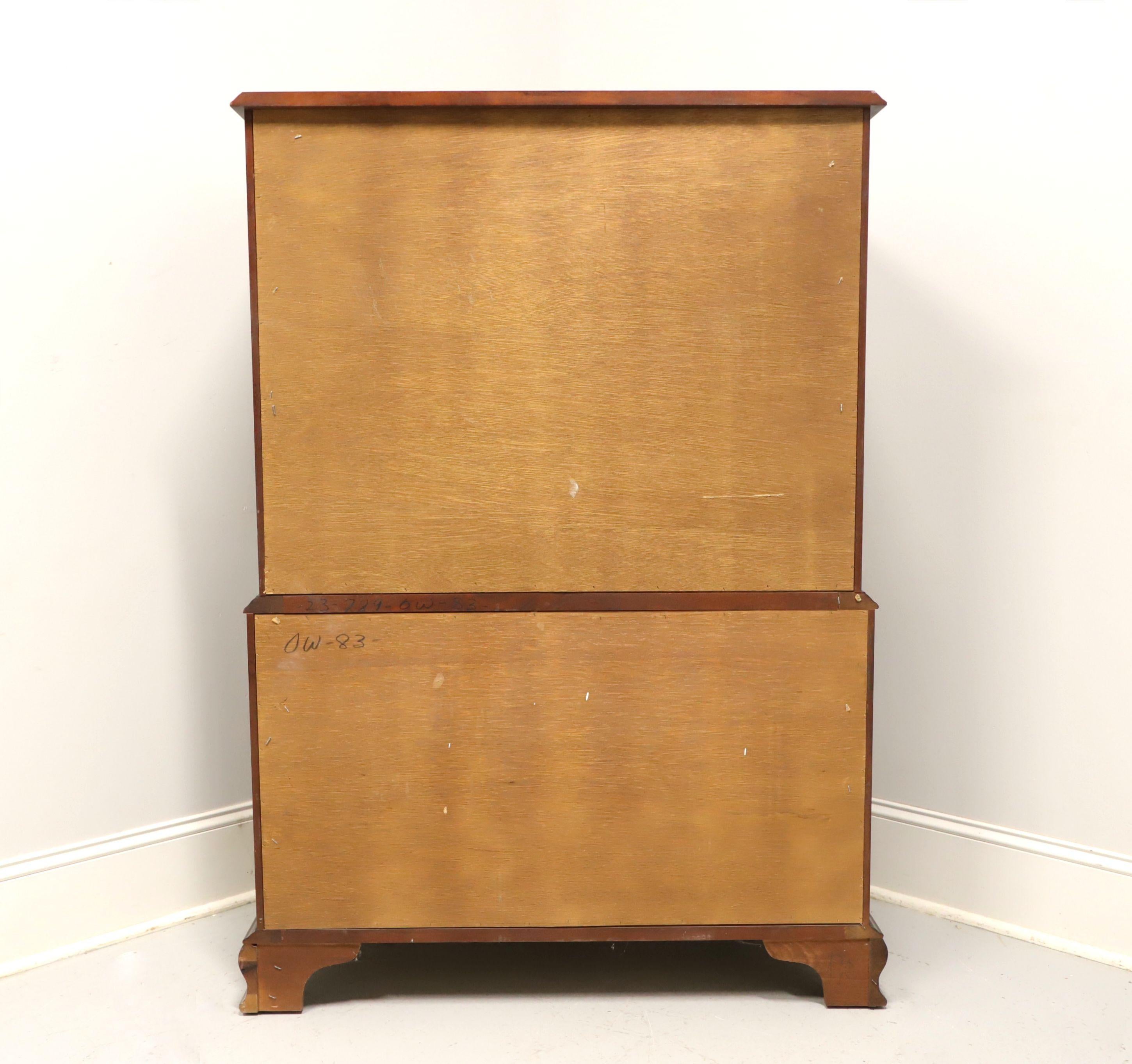 CRAFTIQUE Solid Mahogany Chippendale Style Chest on Chest with Ogee Feet - A In Good Condition In Charlotte, NC