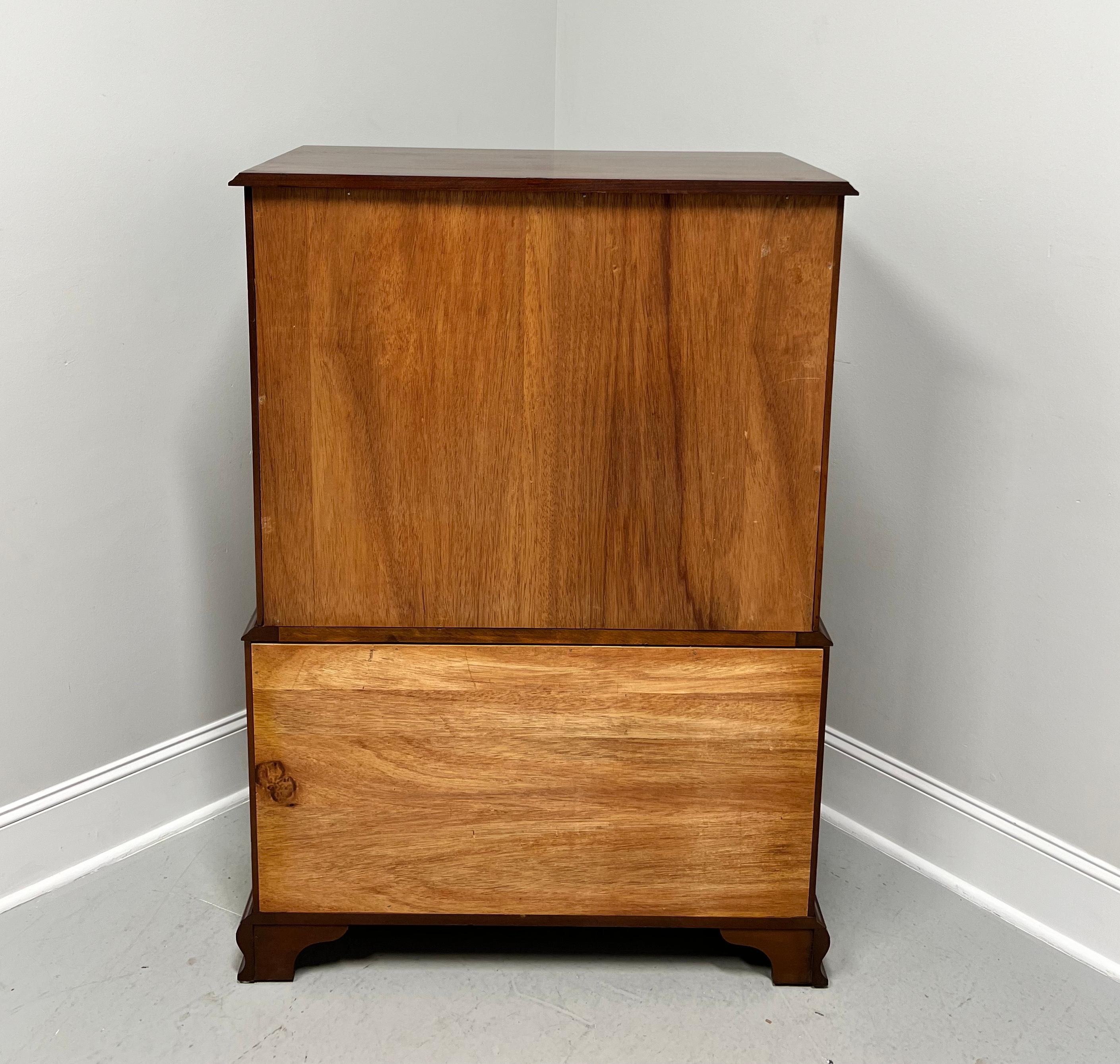 20th Century CRAFTIQUE Solid Mahogany Chippendale Style Chest on Chest with Ogee Feet For Sale
