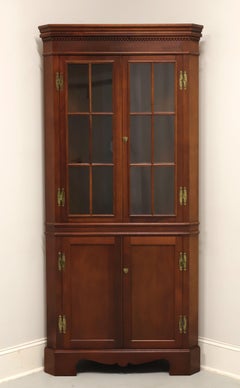 CRAFTIQUE Solid Mahogany Chippendale Style Corner Cupboard / Cabinet - C