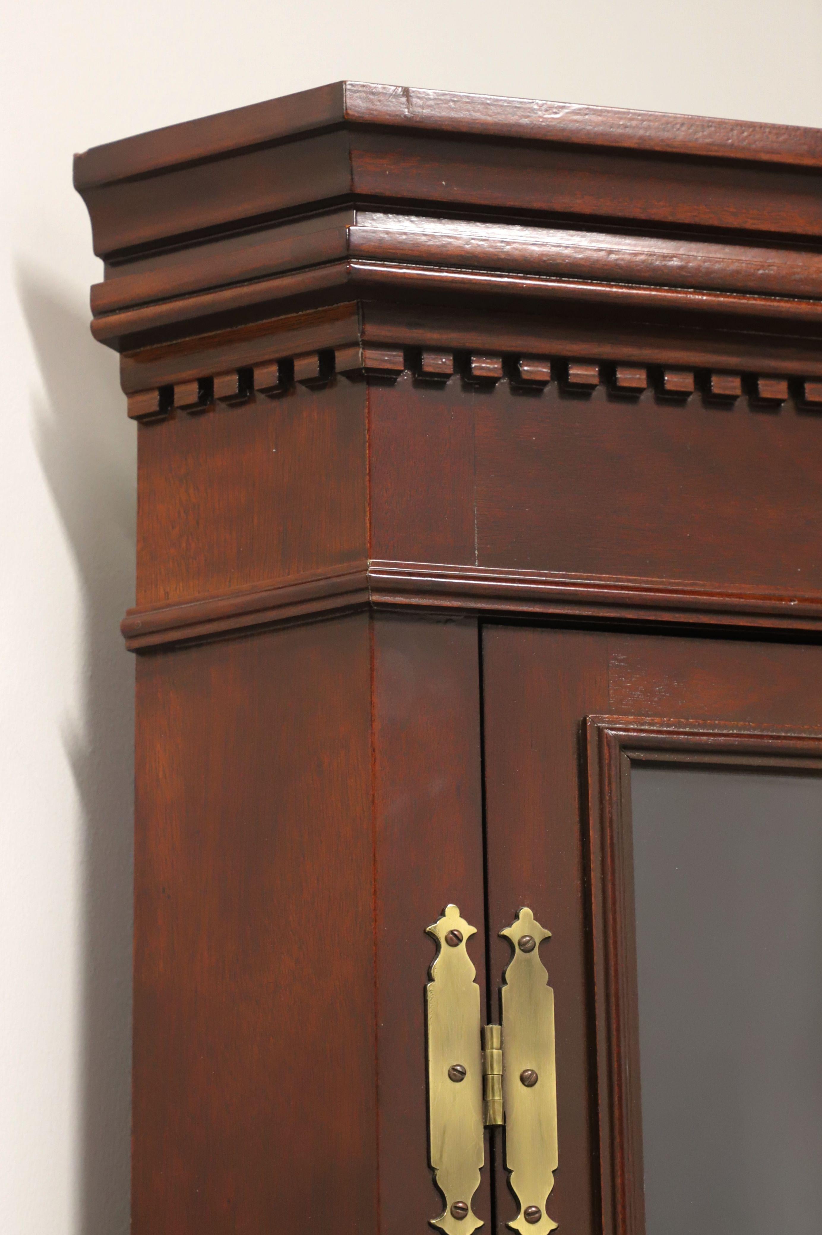 American CRAFTIQUE Solid Mahogany Chippendale Style Corner Cupboard / Cabinet - A For Sale
