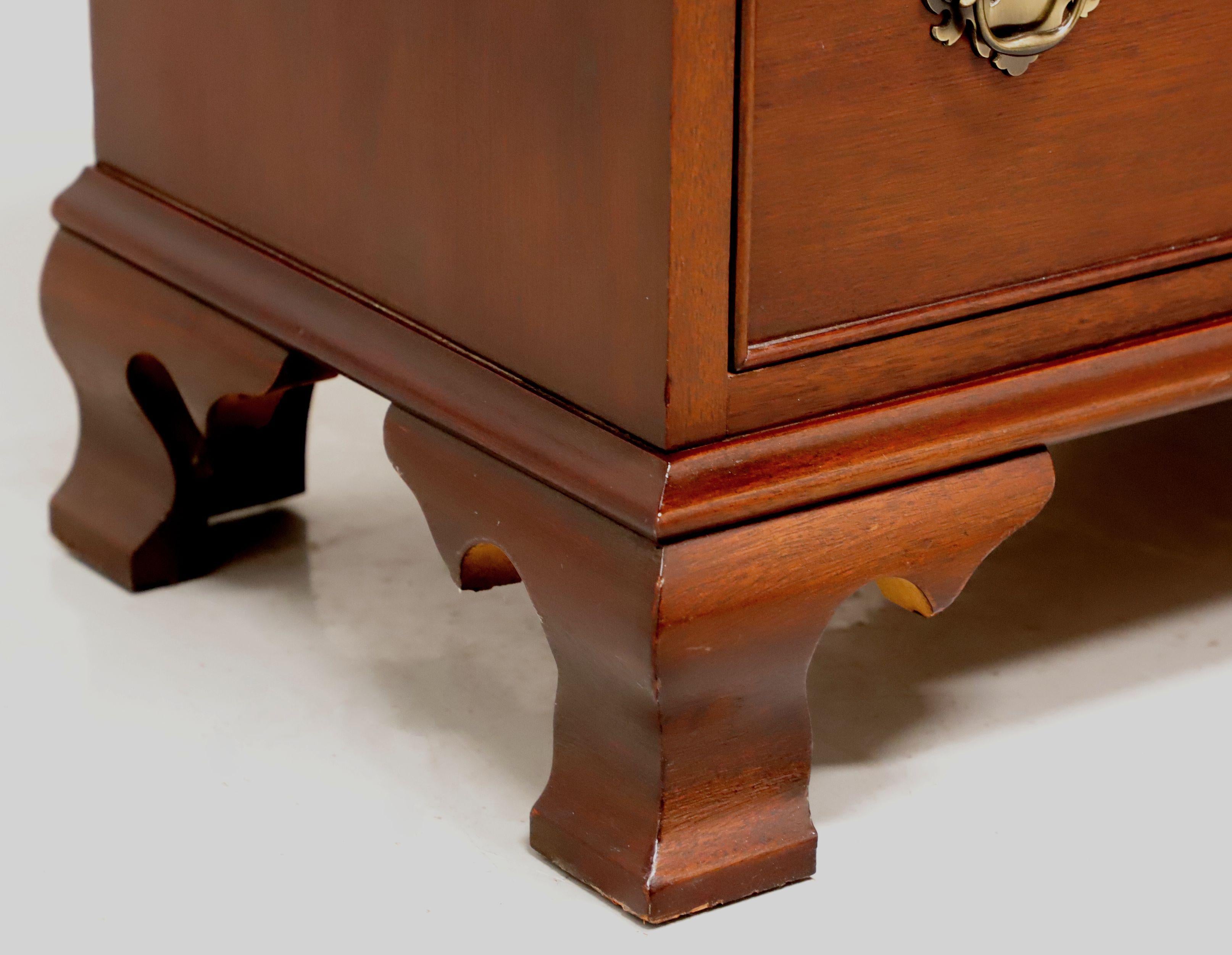 CRAFTIQUE Solid Mahogany Chippendale Style Nightstands w/ Ogee Feet - Pair 1