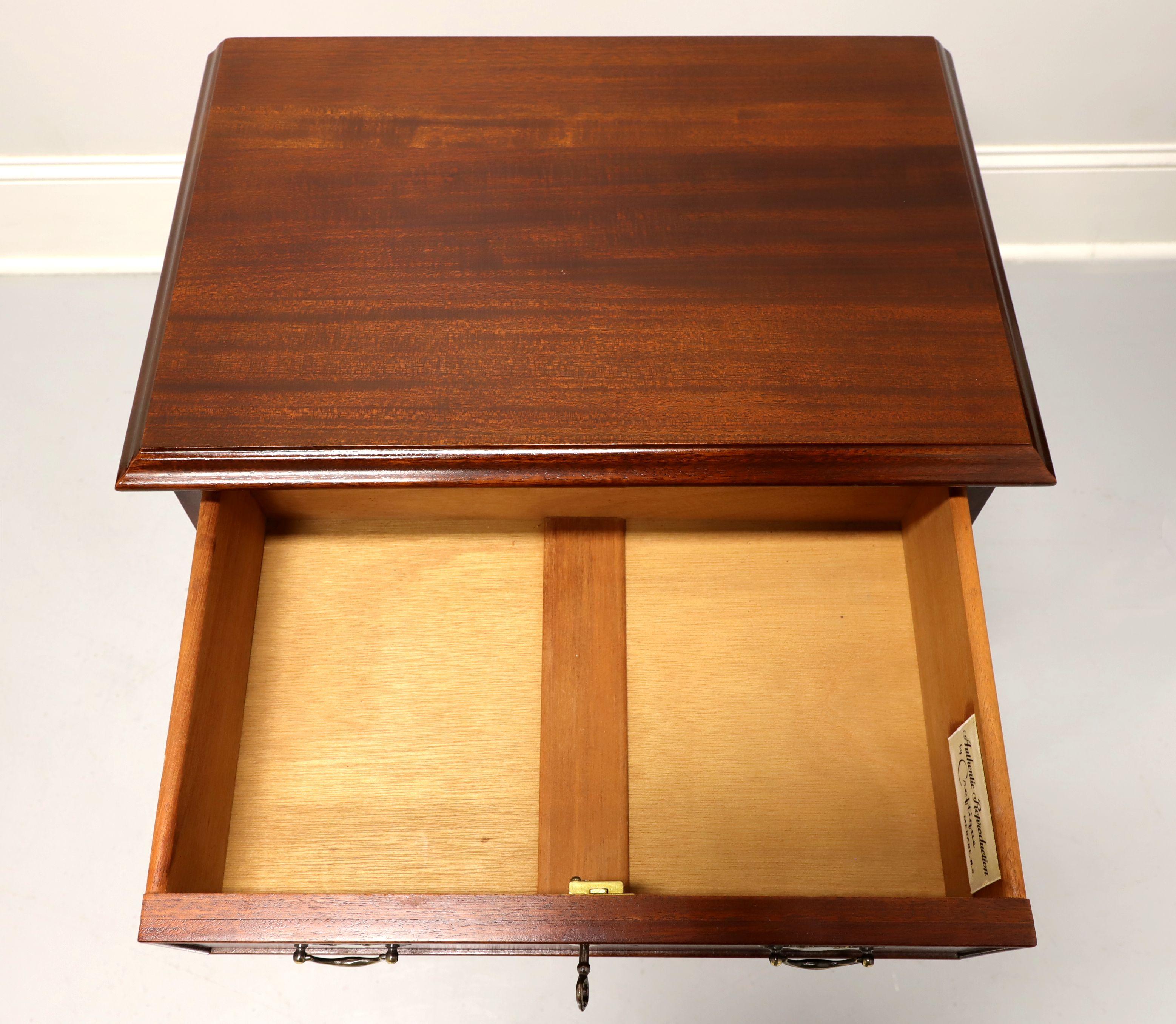 CRAFTIQUE Solid Mahogany Chippendale Style Nightstands w/ Ogee Feet - Pair 3