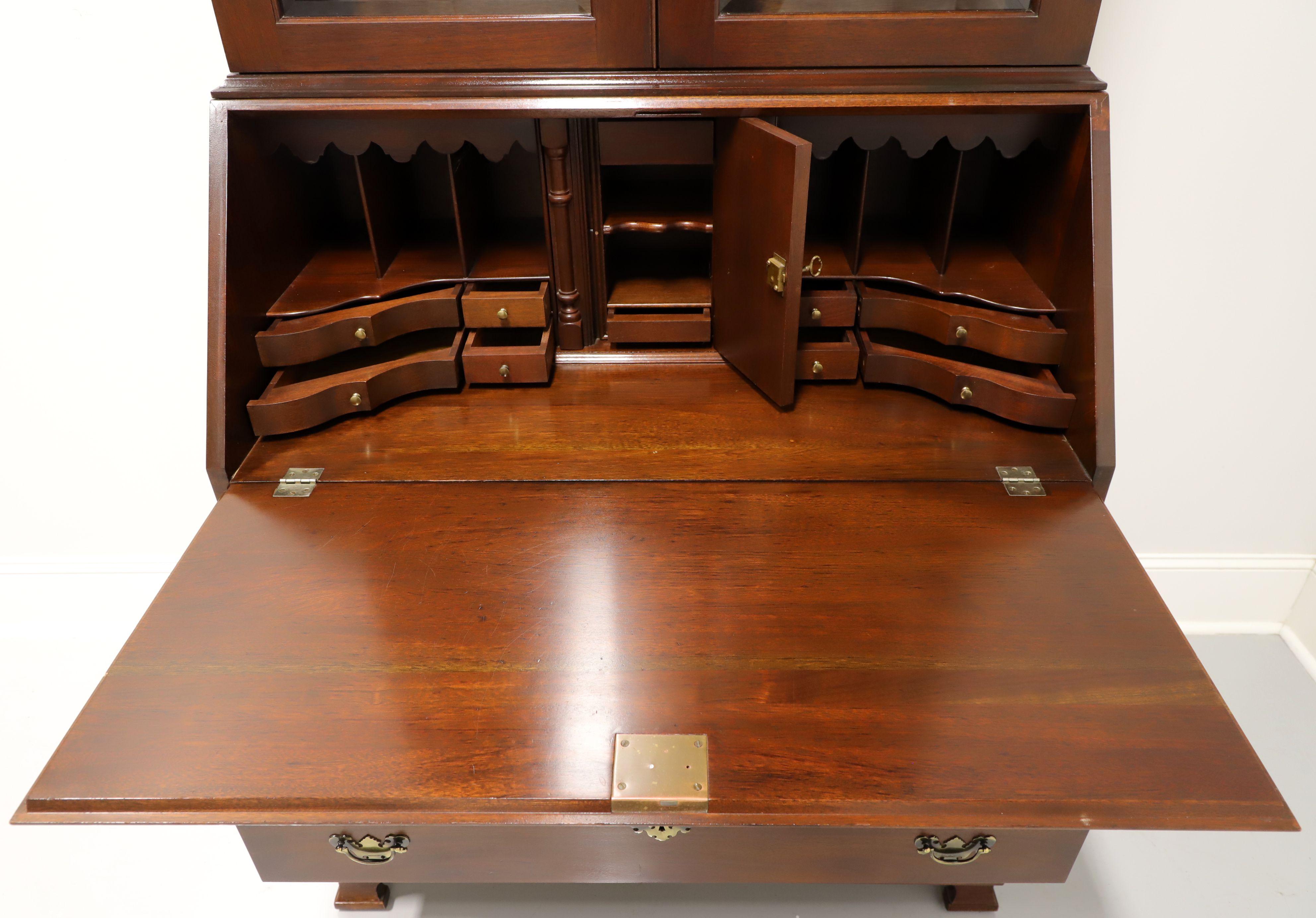 CRAFTIQUE Solid Mahogany Chippendale Style Secretary with Bookcase 5