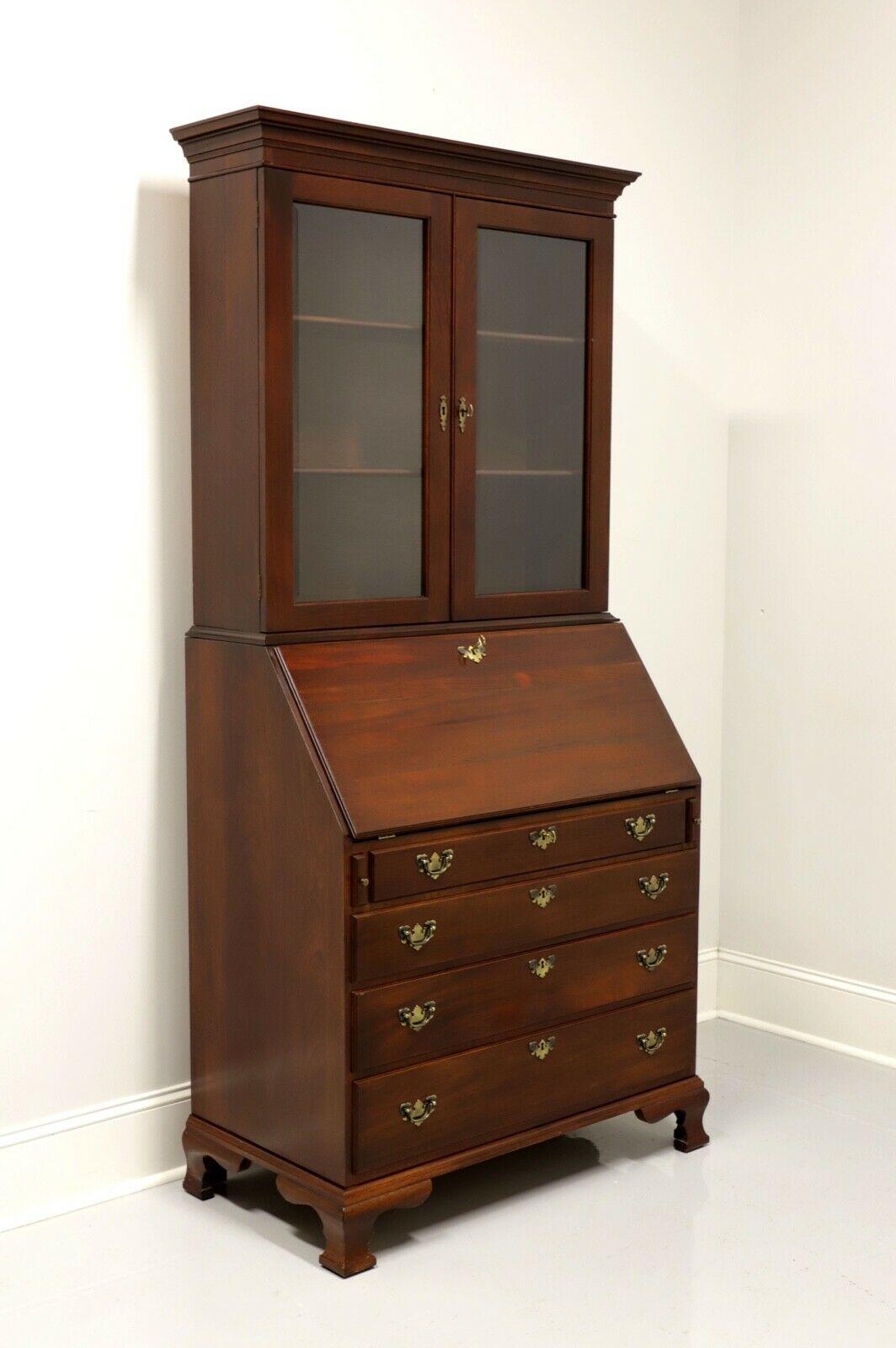 CRAFTIQUE Solid Mahogany Chippendale Style Secretary with Bookcase 11