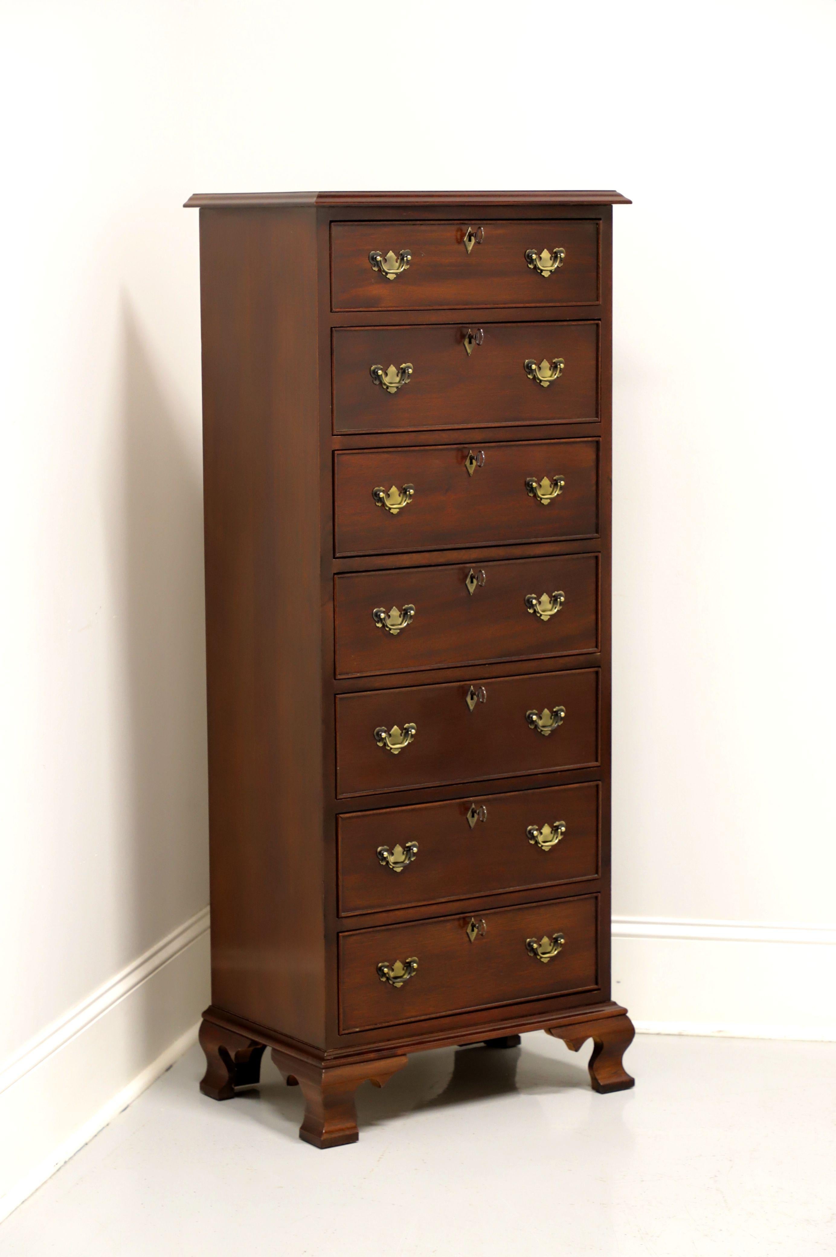 CRAFTIQUE Solid Mahogany Chippendale Style Semainier Lingerie Chest w/ Ogee Feet 7