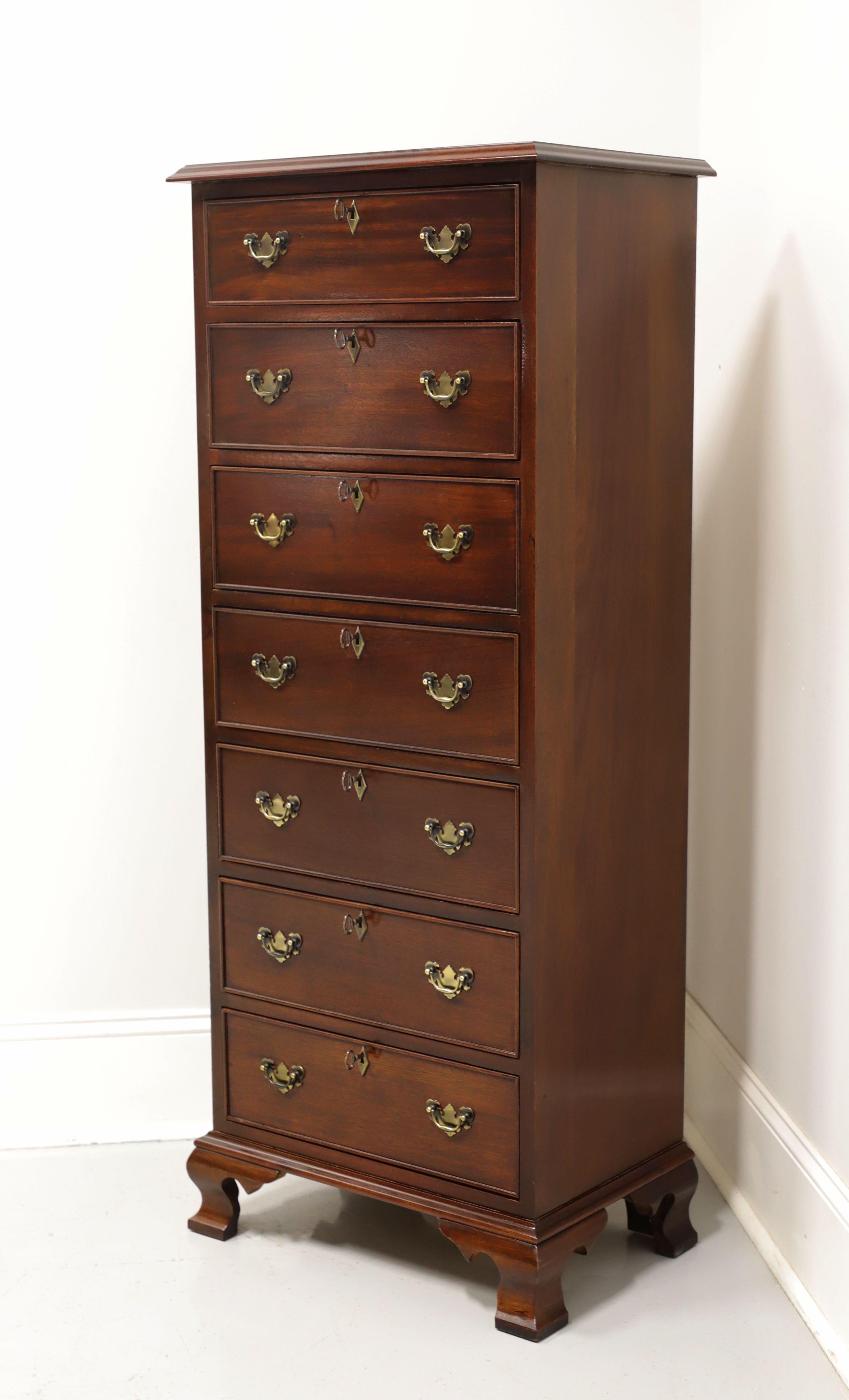American CRAFTIQUE Solid Mahogany Chippendale Style Semainier Lingerie Chest w/ Ogee Feet