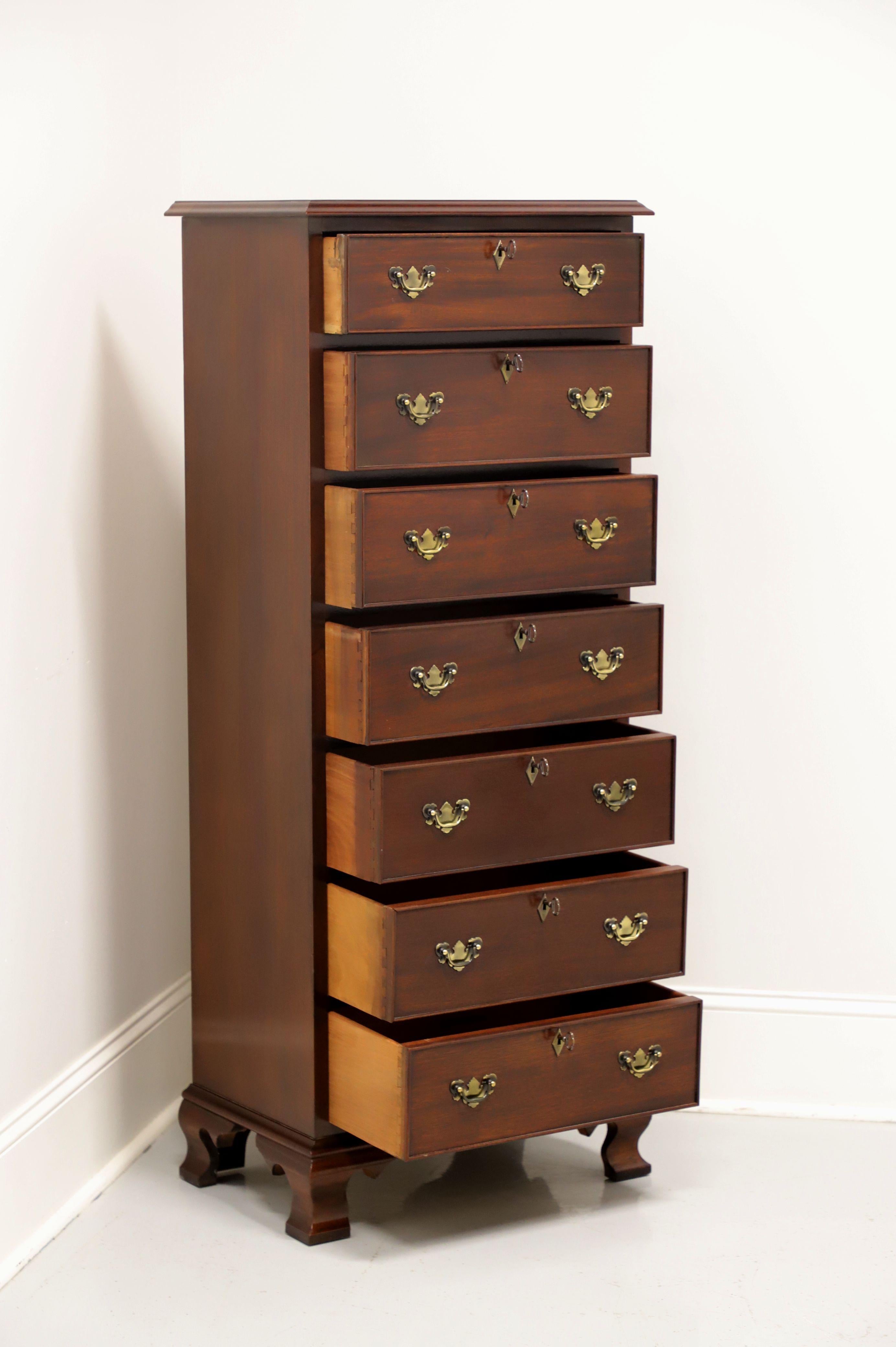 20th Century CRAFTIQUE Solid Mahogany Chippendale Style Semainier Lingerie Chest w/ Ogee Feet